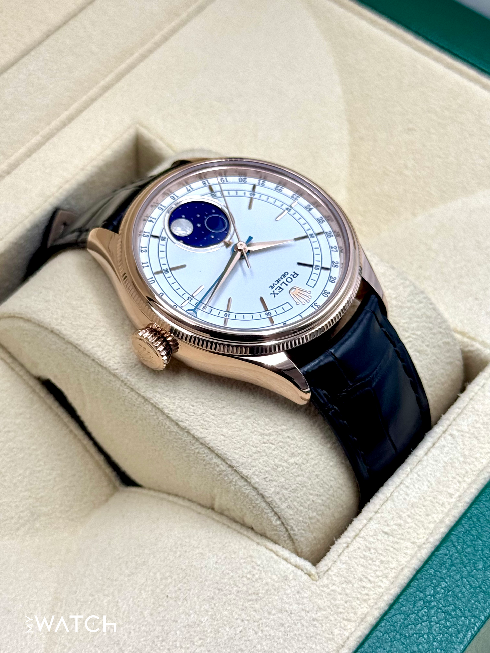 2022 Rolex Cellini Moonphase 39mm 50535 Rose Gold White Dial - MyWatchLLC