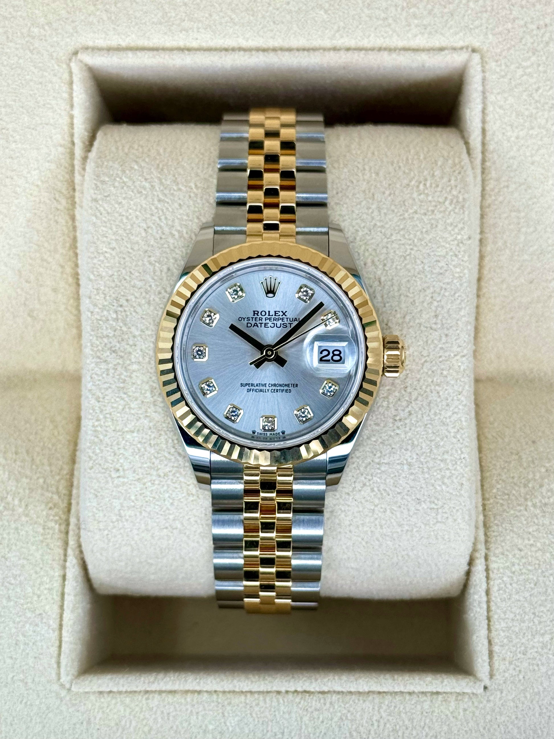 NEW 2024 Rolex Lady Datejust 28mm 279173 Jubilee Silver Diamond Dial - MyWatchLLC