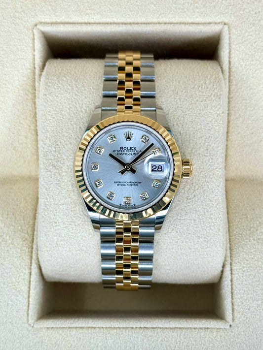 NEW 2024 Rolex Lady Datejust 28mm 279173 Jubilee Silver Diamond Dial - MyWatchLLC