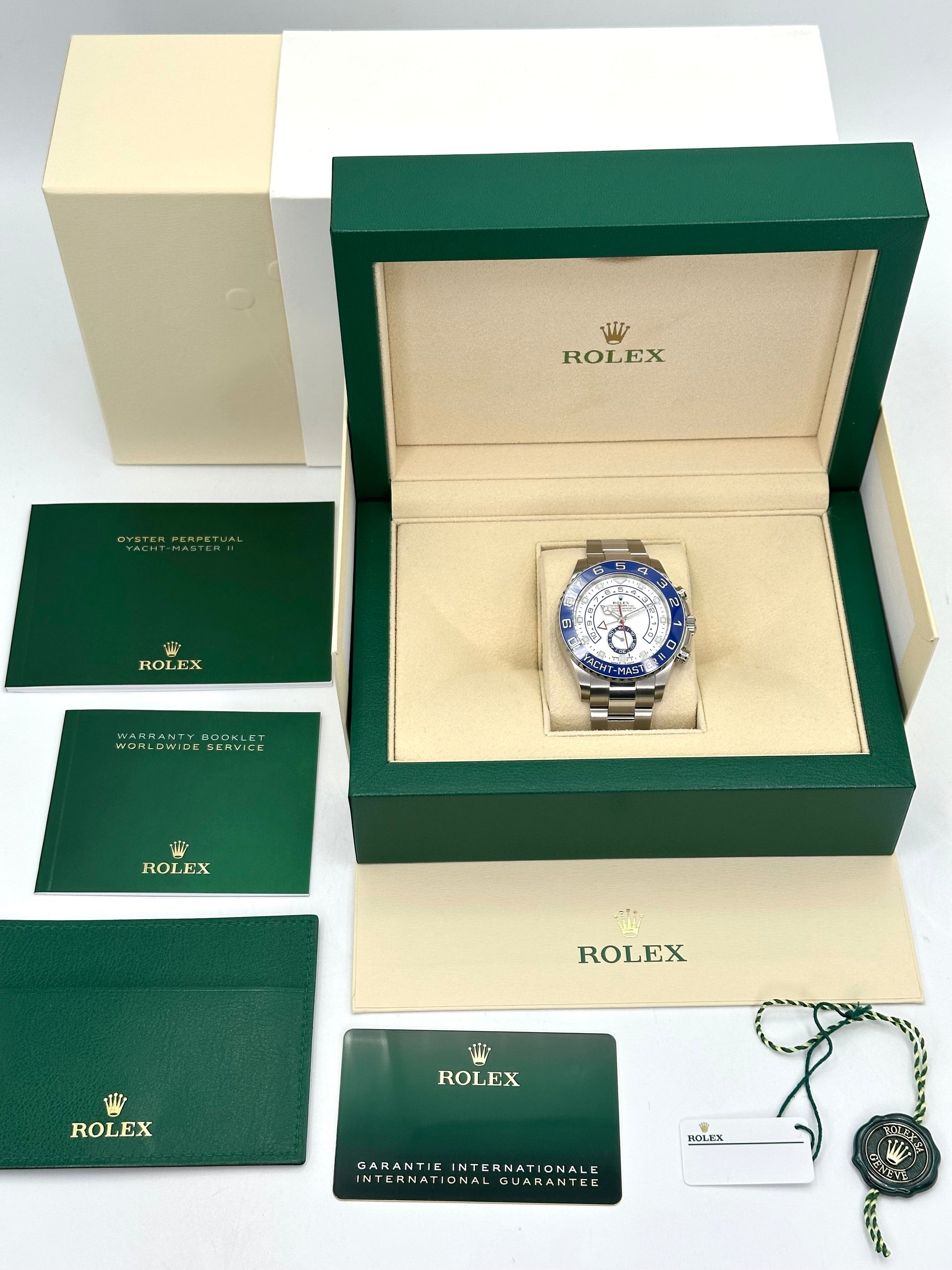 2022 Rolex Yacht-Master II 44mm 116680 Stainless Steel White Dial - MyWatchLLC