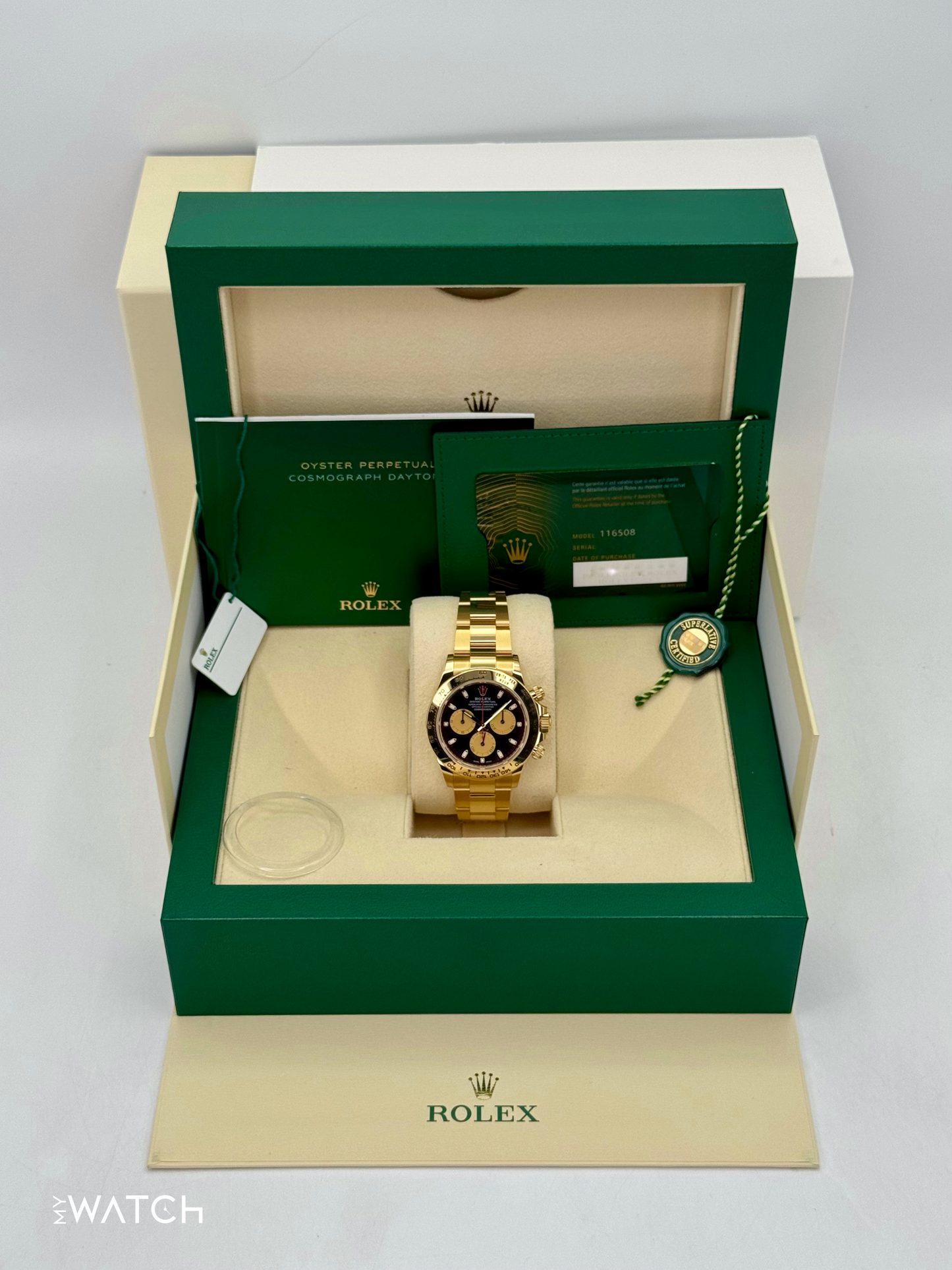 2023 Rolex Daytona "Paul Newman" 40mm 116508 Yellow Gold Black Dial - MyWatchLLC