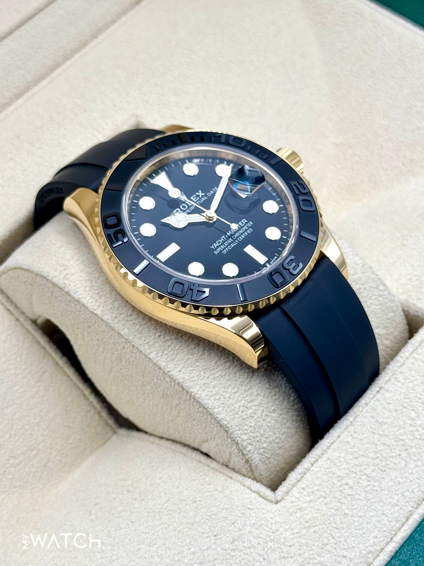 2024 Rolex Yacht-Master 42mm 226658 Gold Oysterflex Black Dial - MyWatchLLC