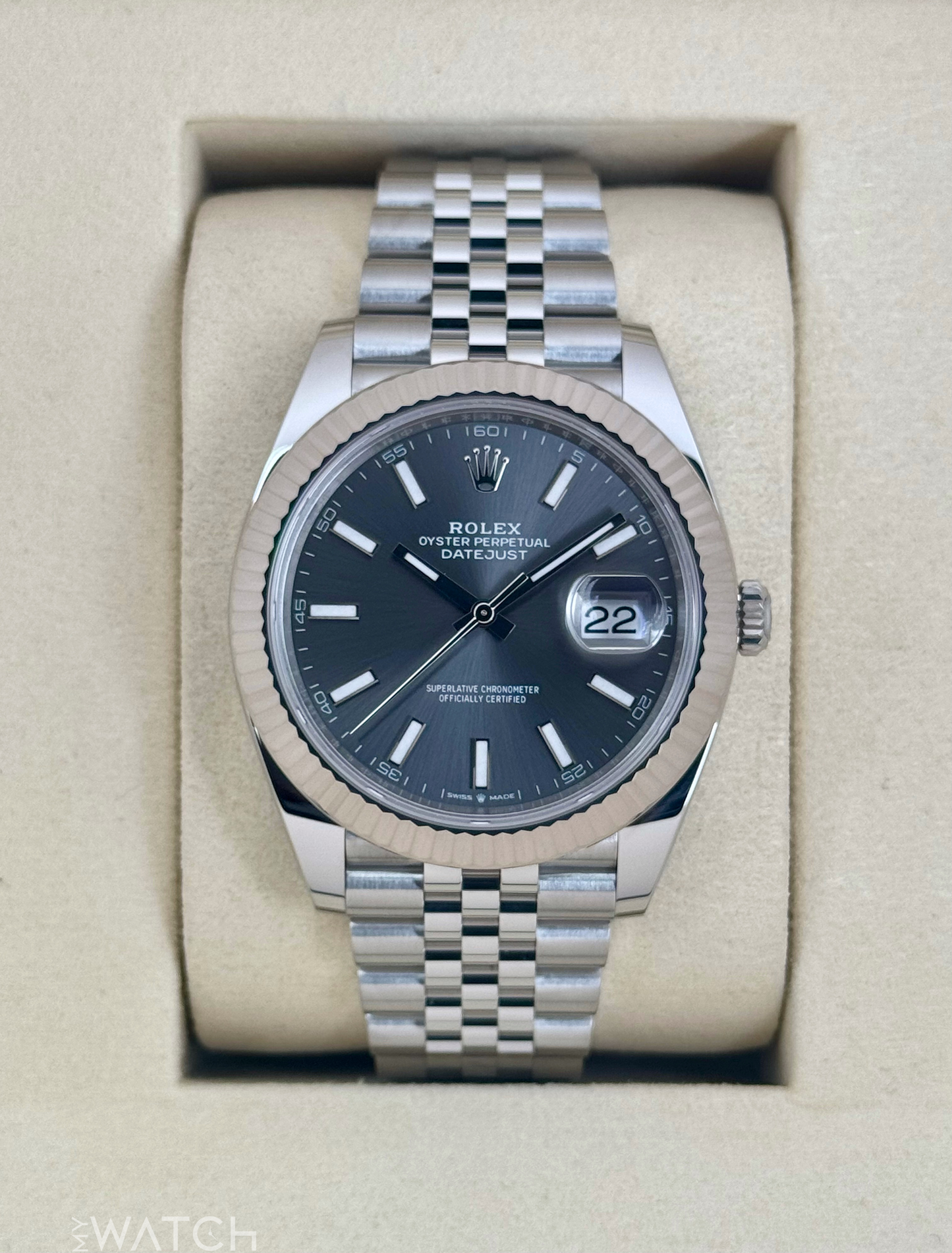 NEW 2025 Rolex Datejust 41mm 126334 Stainless Steel Jubilee Rhodium Dial - MyWatchLLC