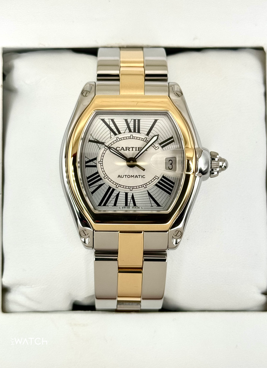 2009 Cartier Roadster 30.4mm 62031Y4 Two-Tone Silver Dial - MyWatchLLC