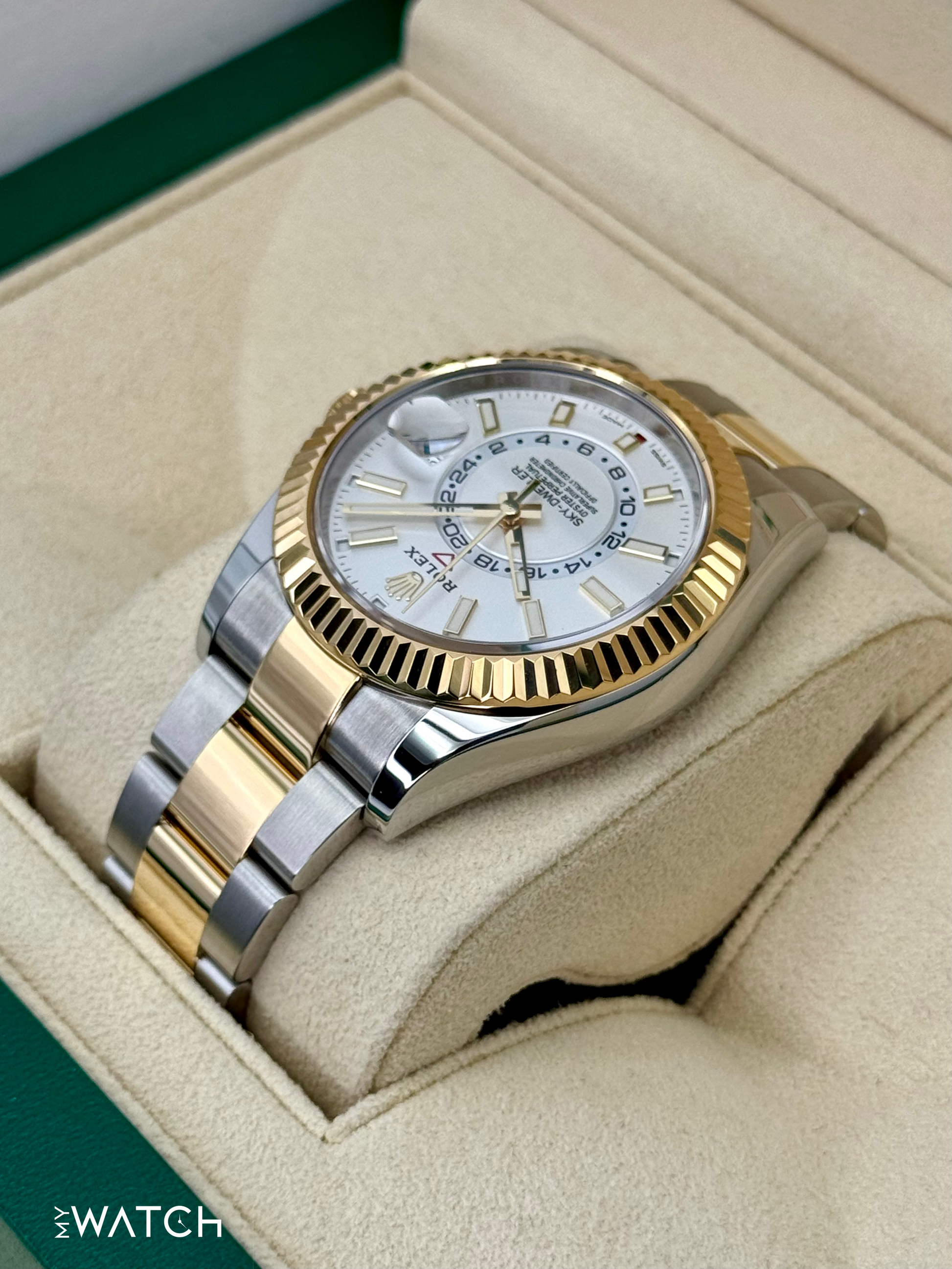 2022 Rolex Sky-Dweller 42mm 326933 Two-Tone Oyster White Dial - MyWatchLLC