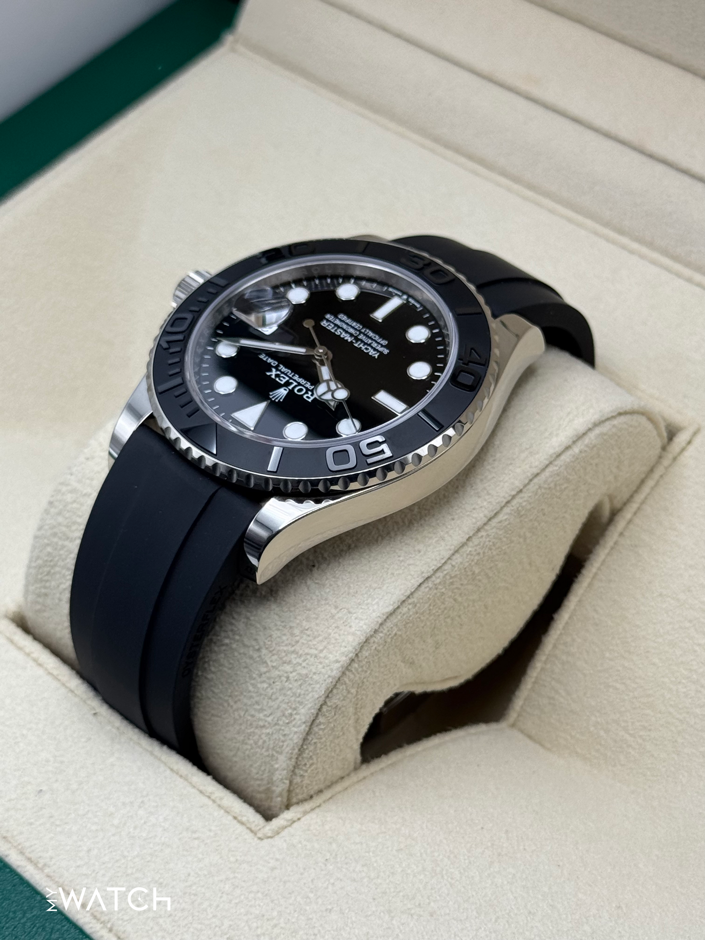 2024 Rolex Yacht-Master 42mm 226659 White Gold Oysterflex Black Dial - MyWatchLLC