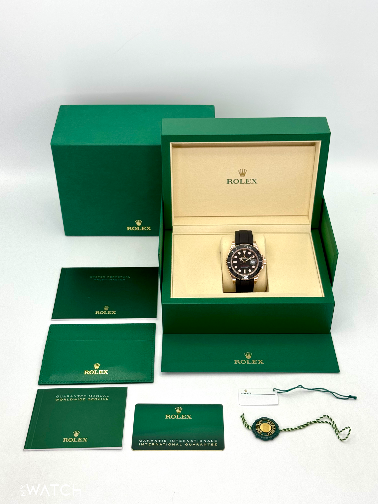 New 2025 Rolex Yacht-Master 40mm 126655 Rose Gold Oysterflex Black Dial - MyWatchLLC