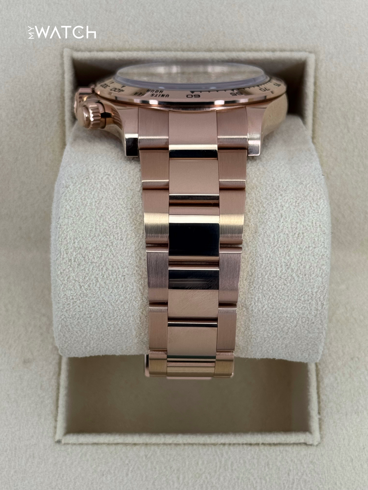 2022 Rolex Daytona 40mm 116505 Rose Gold Sundust Diamond Baguette Dial - MyWatchLLC