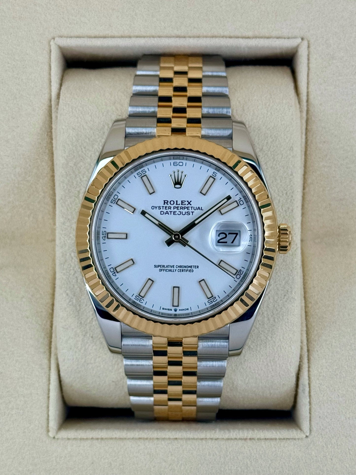 2020 Rolex Datejust 41mm 126333 Two-Tone Jubilee White Dial - MyWatchLLC