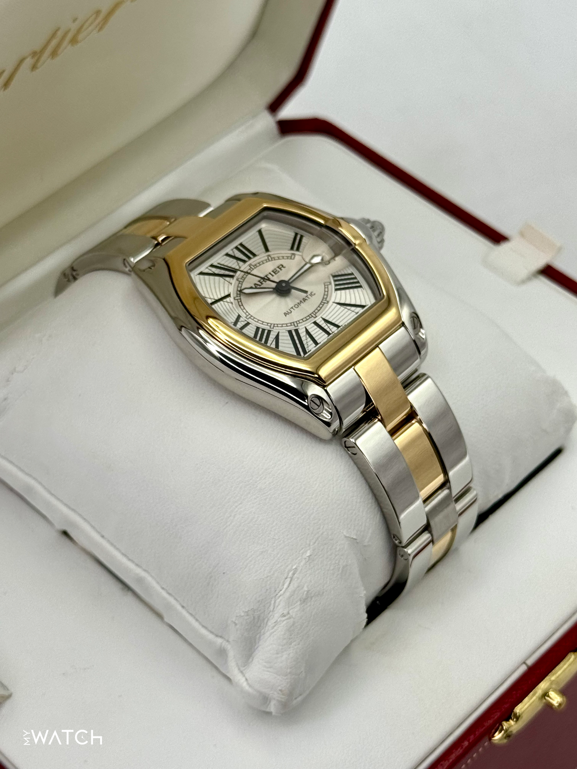 2009 Cartier Roadster 30.4mm 62031Y4 Two-Tone Silver Dial - MyWatchLLC