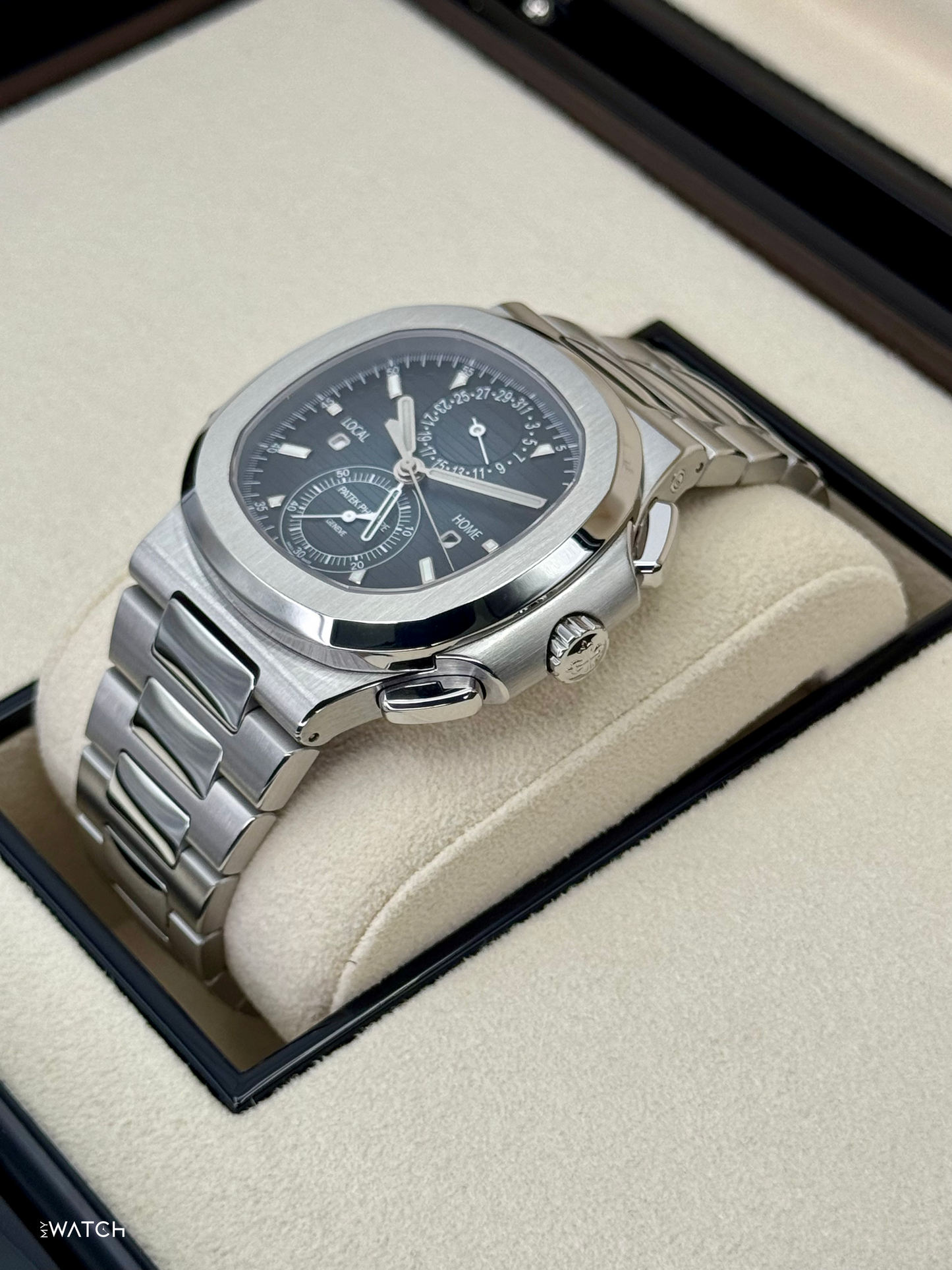 2023 Patek Philippe Nautilus Travel Time Chronograph 40.5mm 5990/1A-011 Black Dial - MyWatchLLC