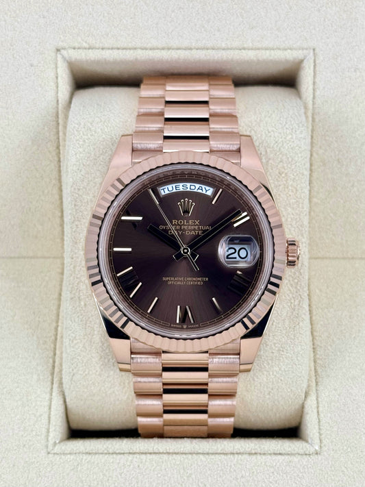 2024 Rolex Day-Date 40mm 228235 Rose Gold Chocolate Dial - MyWatchLLC