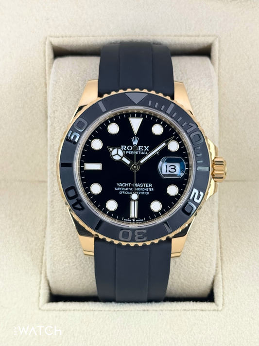 2024 Rolex Yacht-Master 42mm 226658 Gold Oysterflex Black Dial - MyWatchLLC