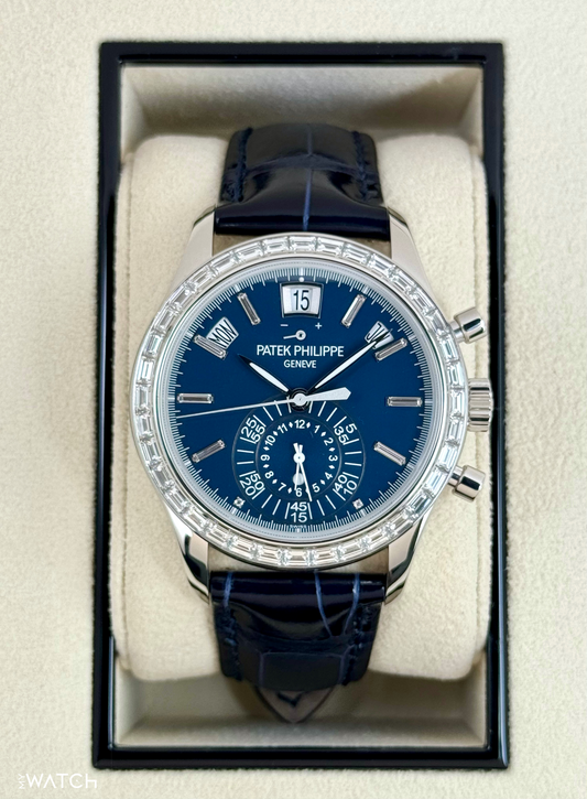 2023 Patek Philippe Annual Calendar Chronograph 40.5mm 5961P Platinum Blue Dial - MyWatchLLC