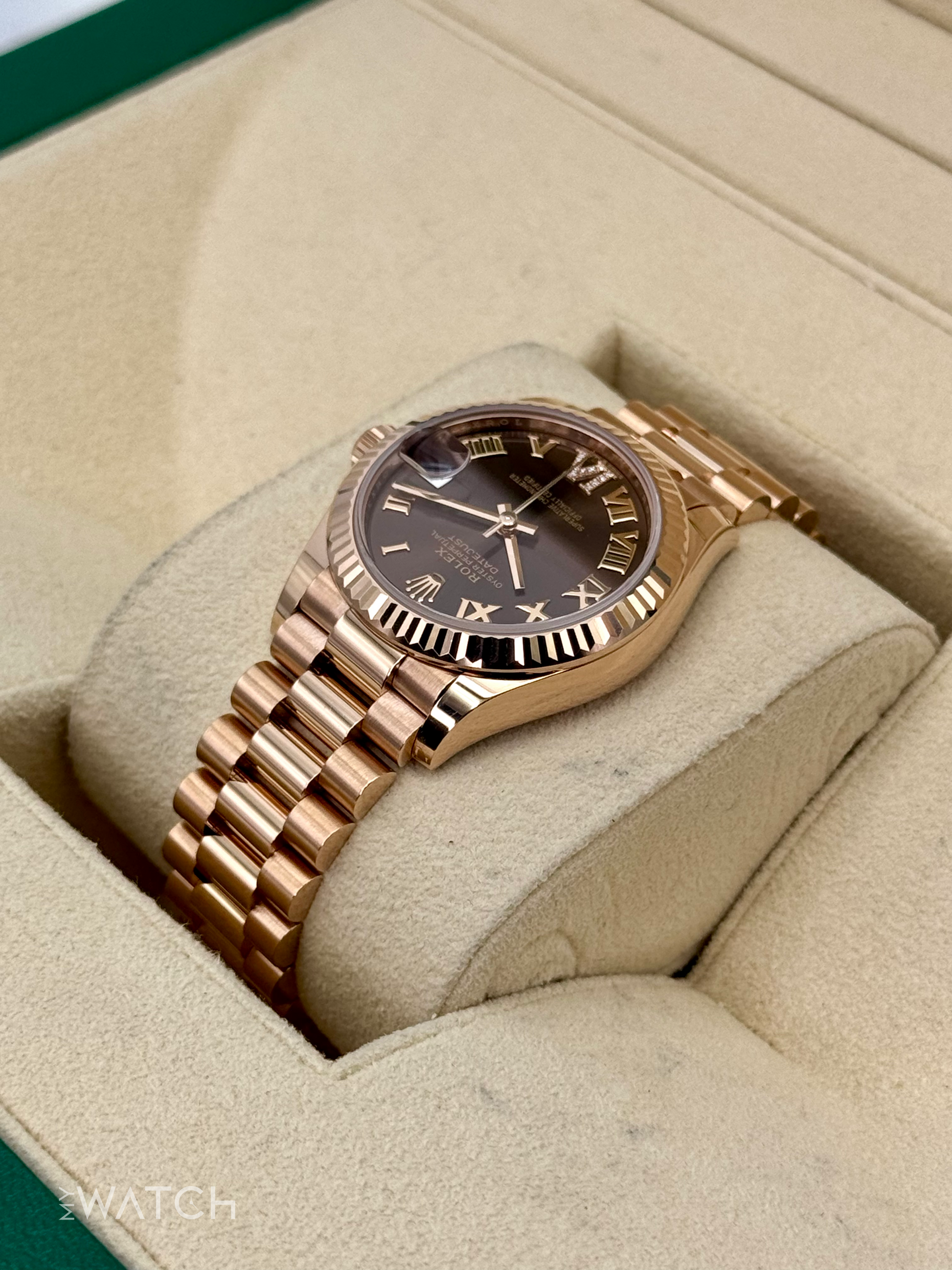 2022 Rolex Datejust 31mm 278275 Rose Gold Chocolate Diamond Dial - MyWatchLLC