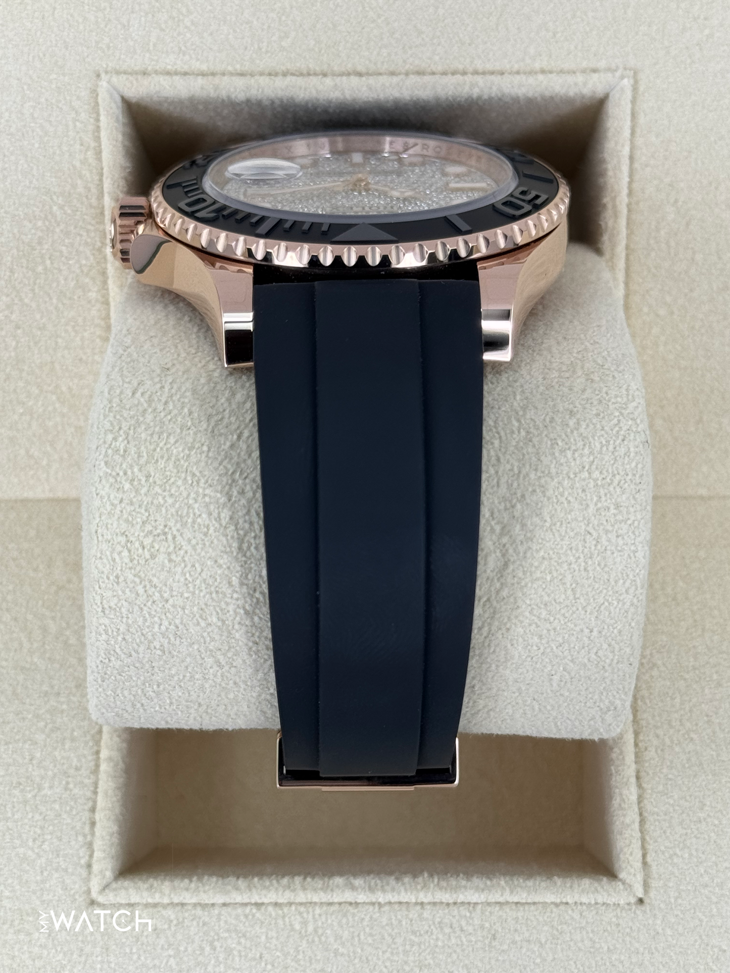 New 2025 Rolex Yacht-Master 40mm 126655 Rose Gold Diamond Paved Dial - MyWatchLLC