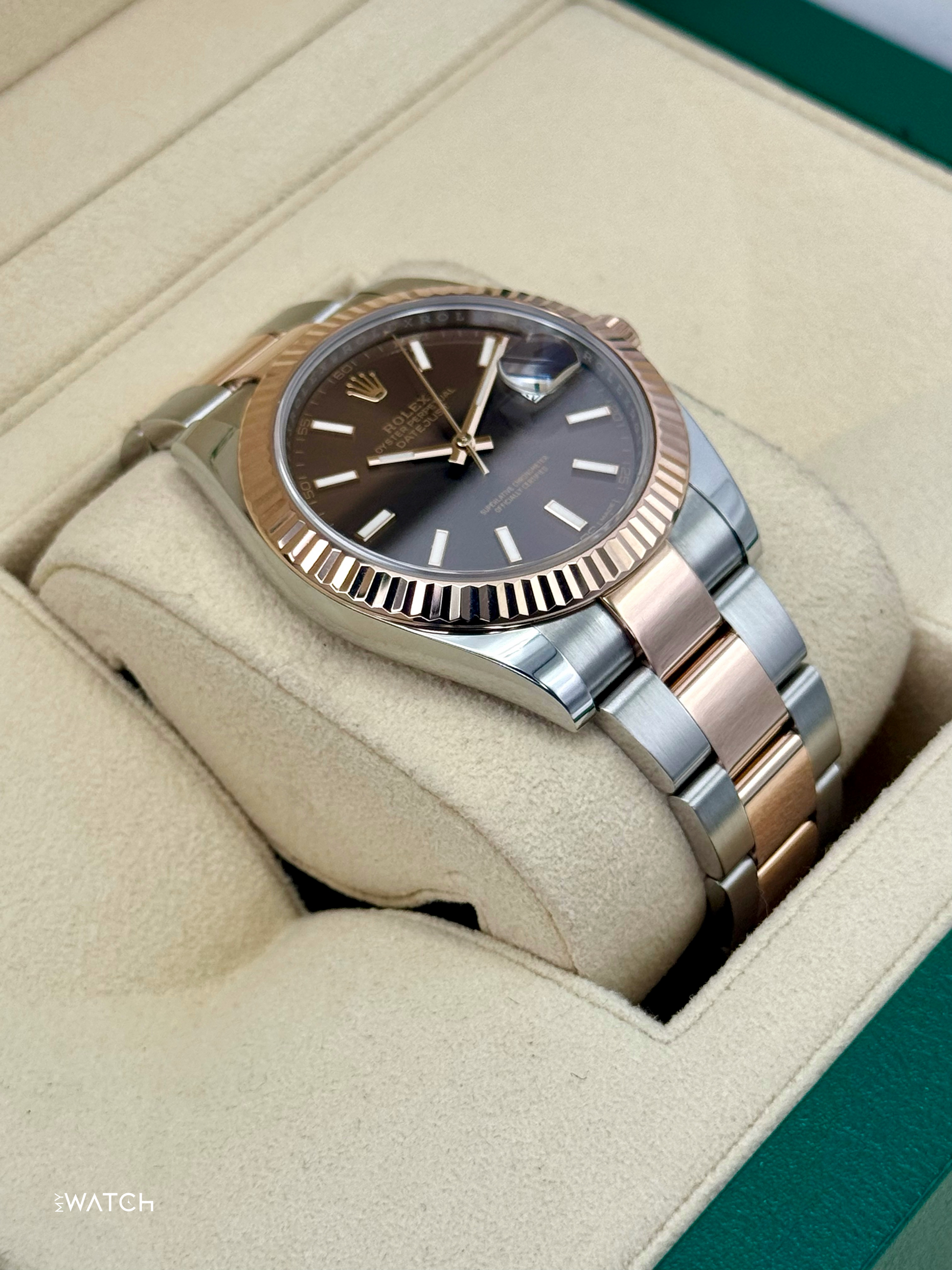 2017 Rolex Datejust 41mm 126331 Two-Tone Rose Gold Chocolate Dial - MyWatchLLC