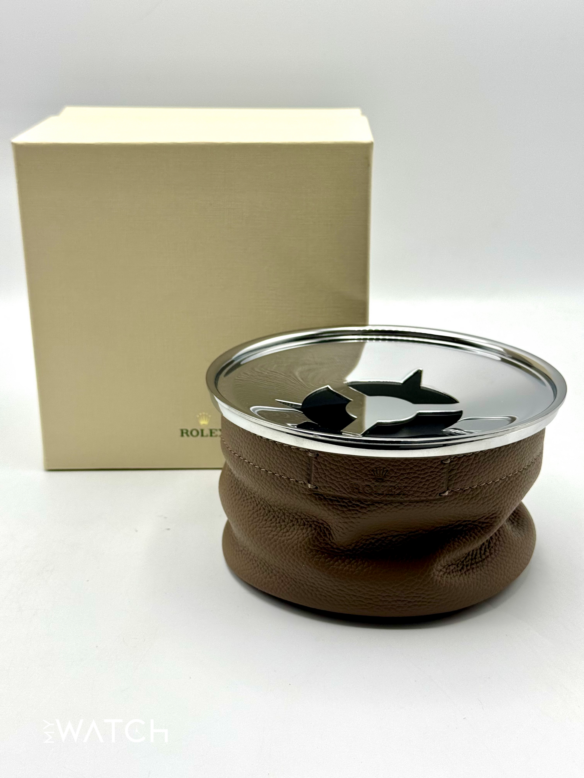 Rolex Brown Leather Ashtray - MyWatchLLC