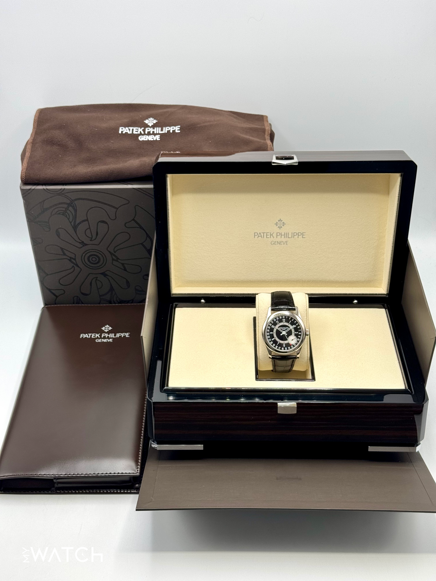 2019 Patek Philippe Calatrava 6006G White Gold Black Dial - MyWatchLLC