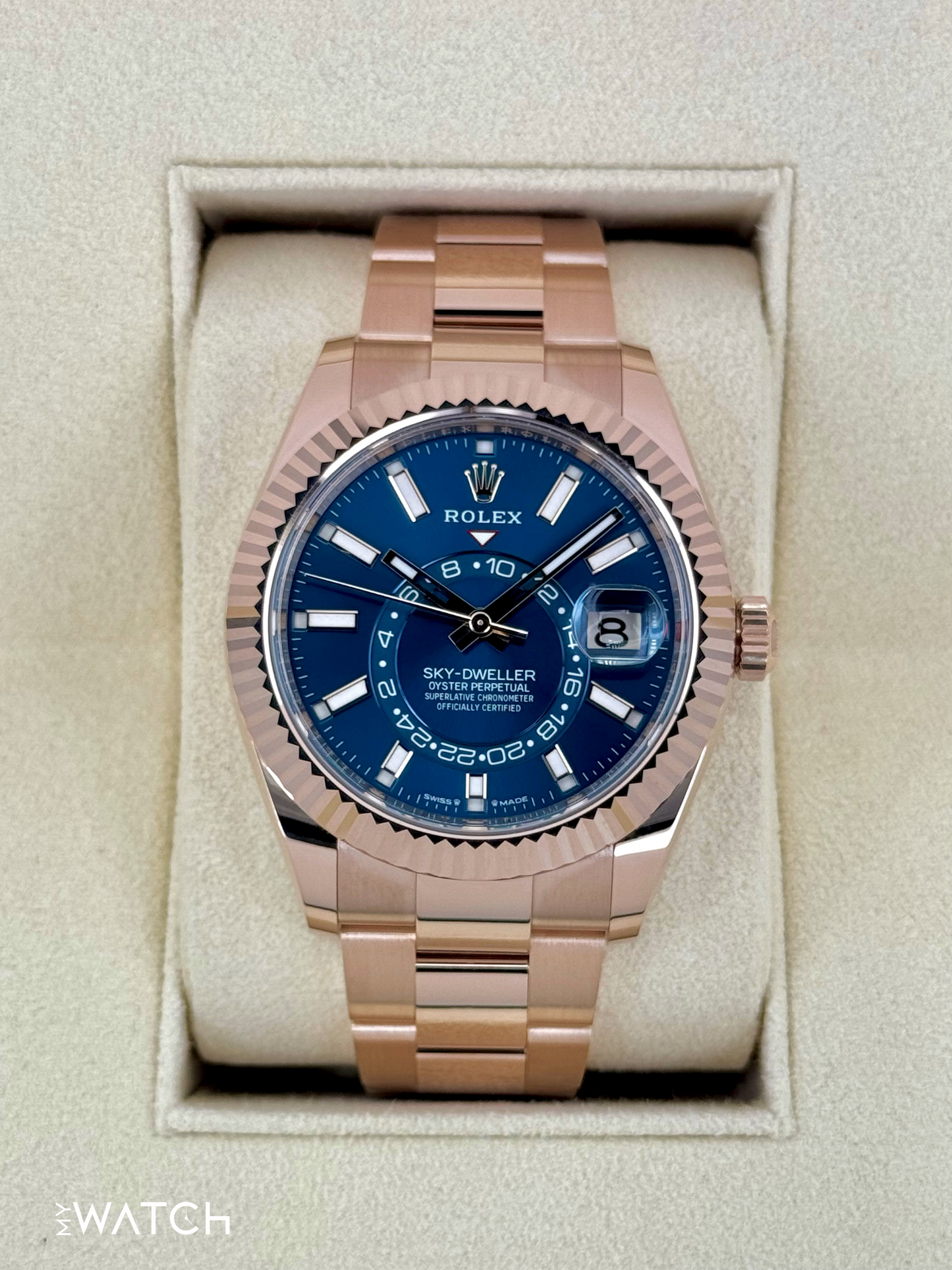 NEW 2025 Rolex Sky-Dweller 42mm 336935 Rose Gold Blue Dial - MyWatchLLC