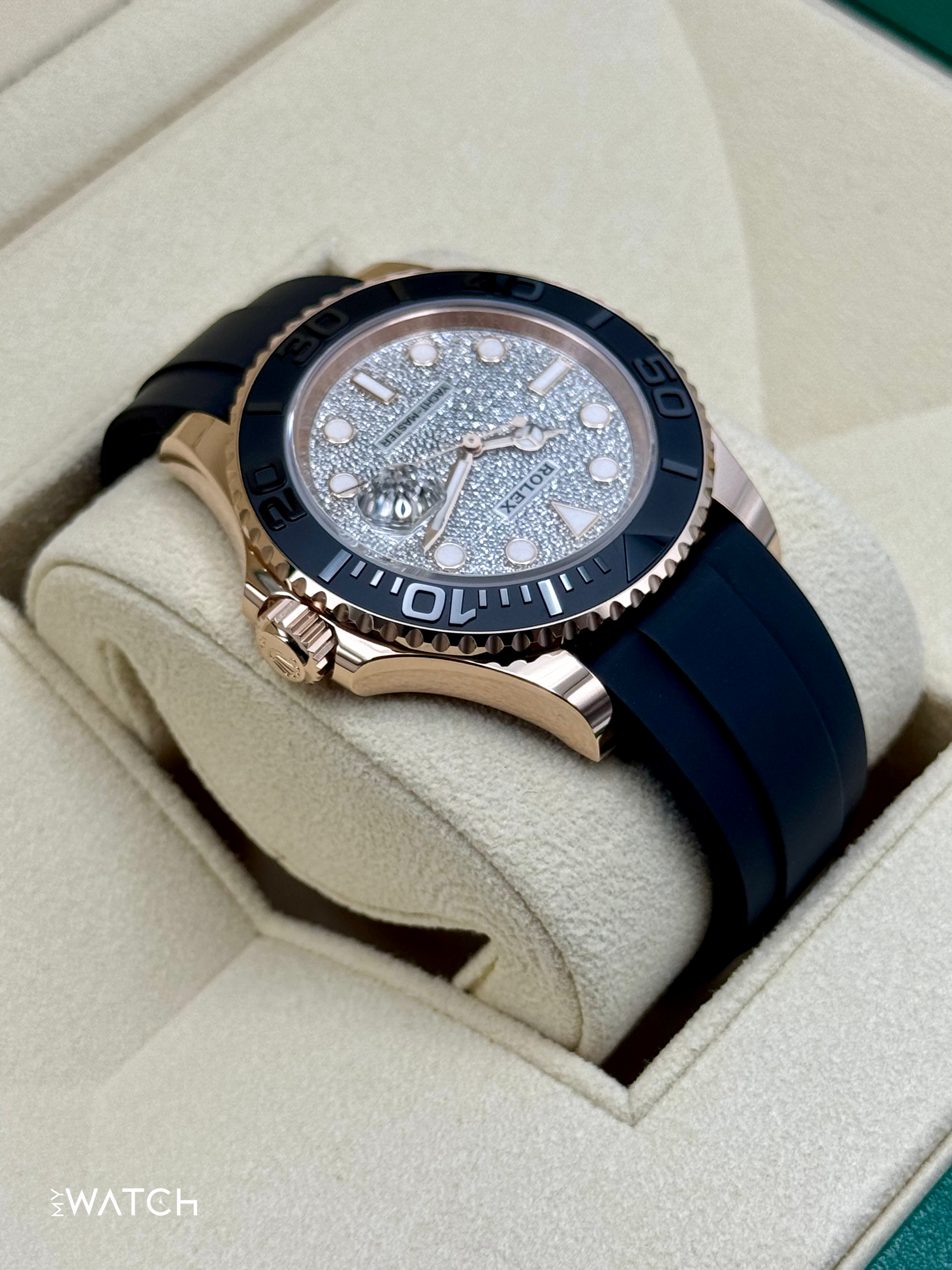 New 2025 Rolex Yacht-Master 40mm 126655 Rose Gold Diamond Paved Dial - MyWatchLLC