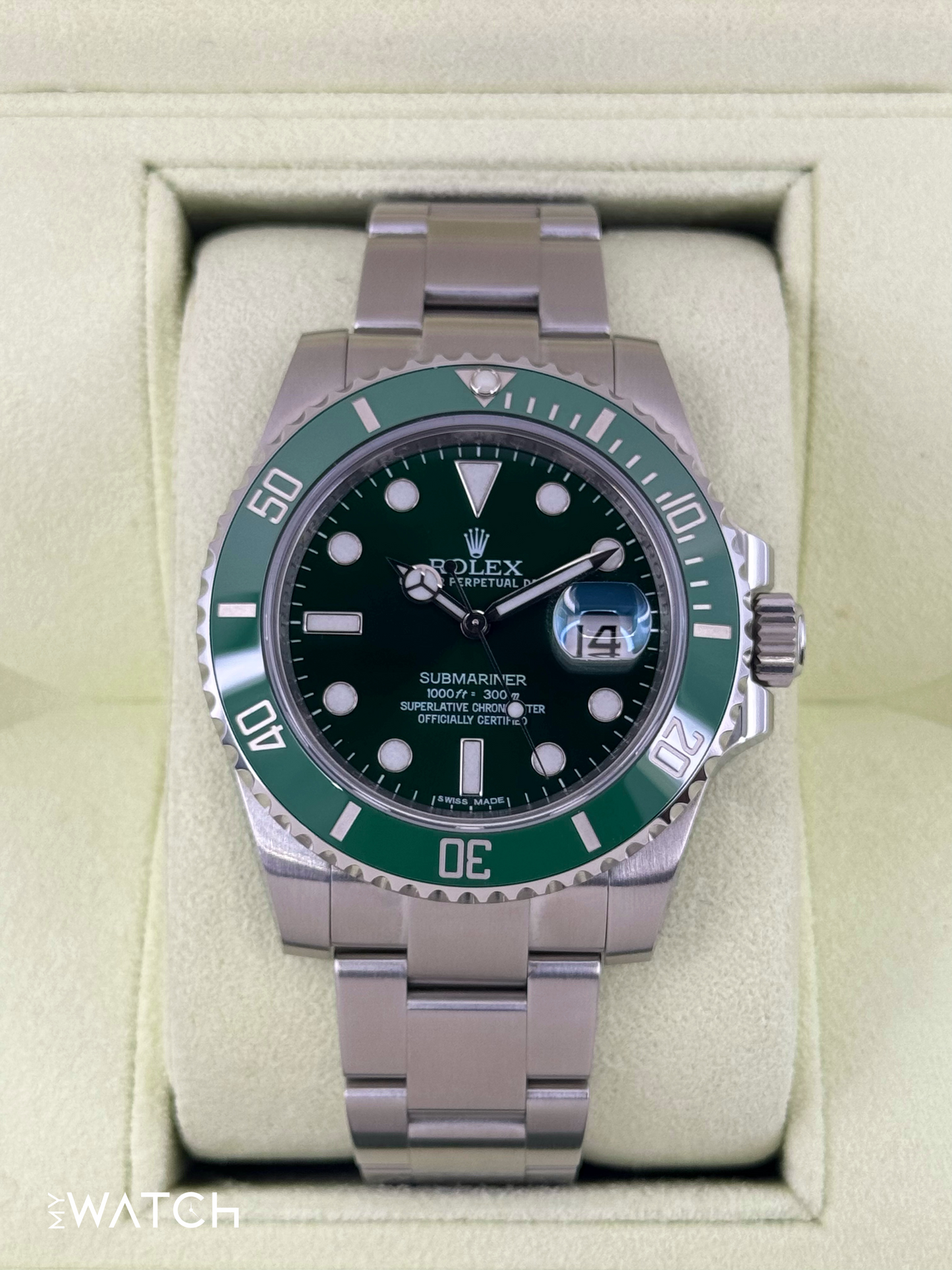 2012 Rolex Submariner “Hulkâ€?40mm 116610LV Green Dial - MyWatchLLC