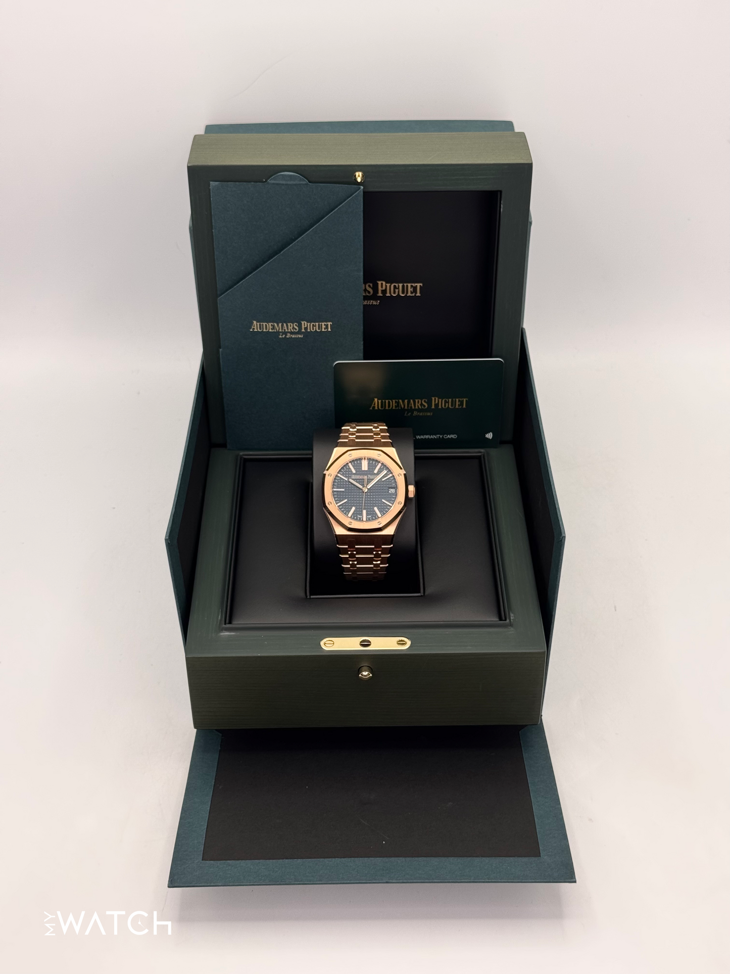 NEW 2025 Audemars Piguet Royal Oak 41mm 15510OR Rose Gold Blue Dial - MyWatchLLC