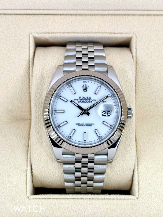 2022 Rolex Datejust 41mm 126334 Stainless Steel Jubilee White Dial - MyWatchLLC