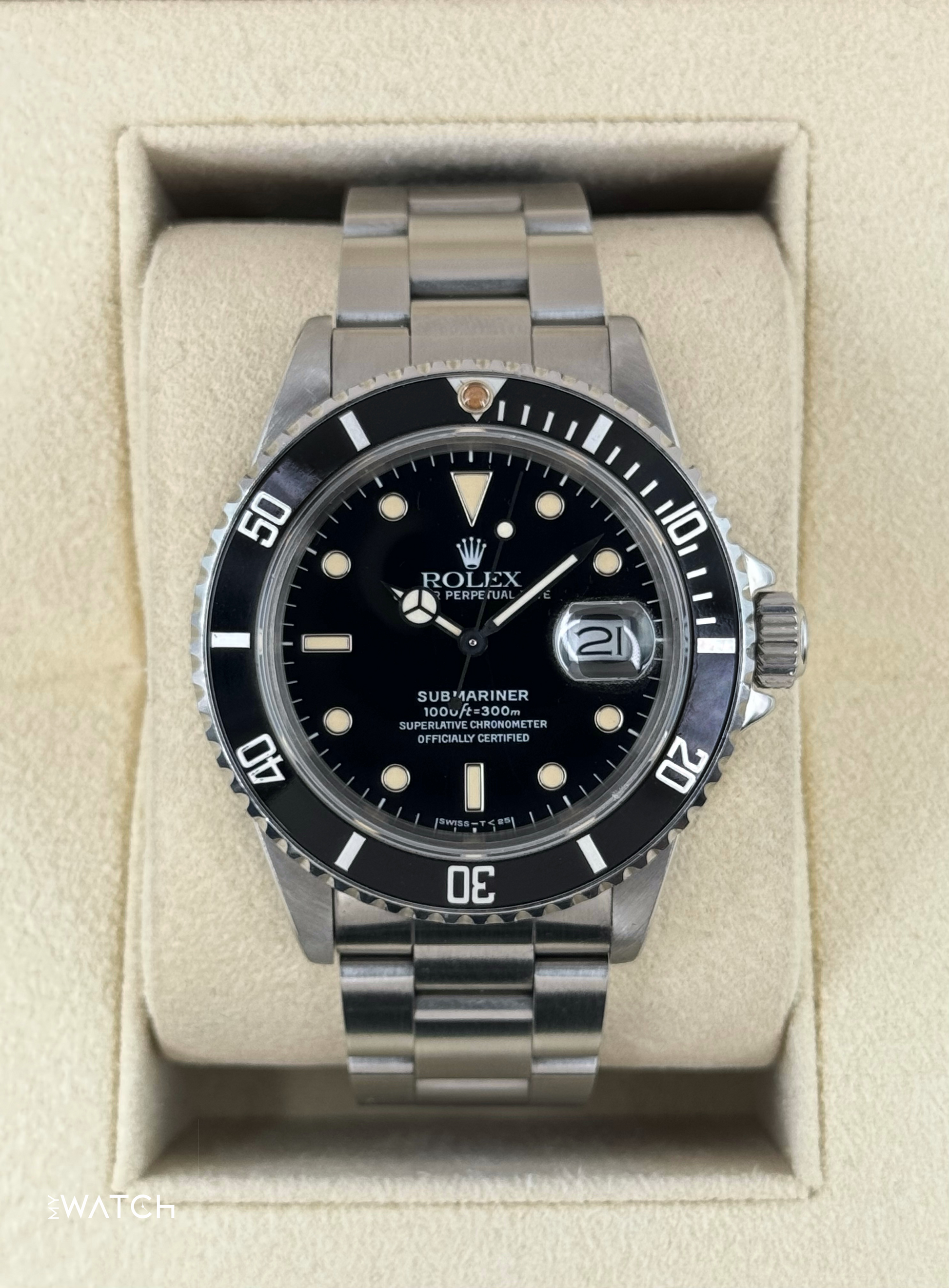 1982 Rolex Submariner 40mm 16800 Stainless Steel Black Dial - MyWatchLLC