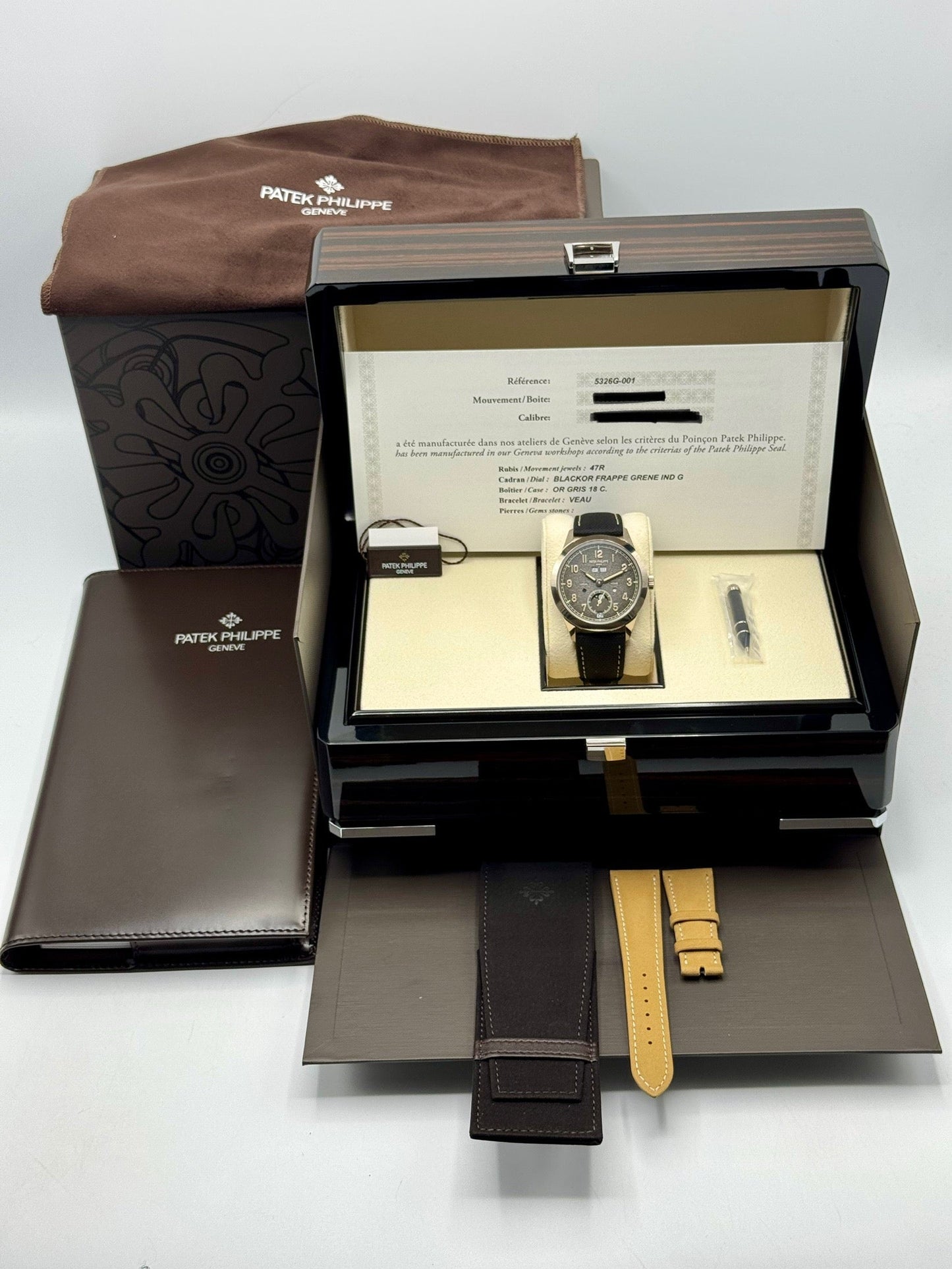 2022 Patek Philippe 42mm 5326G Annual Calendar Travel Time Compliations - MyWatchLLC