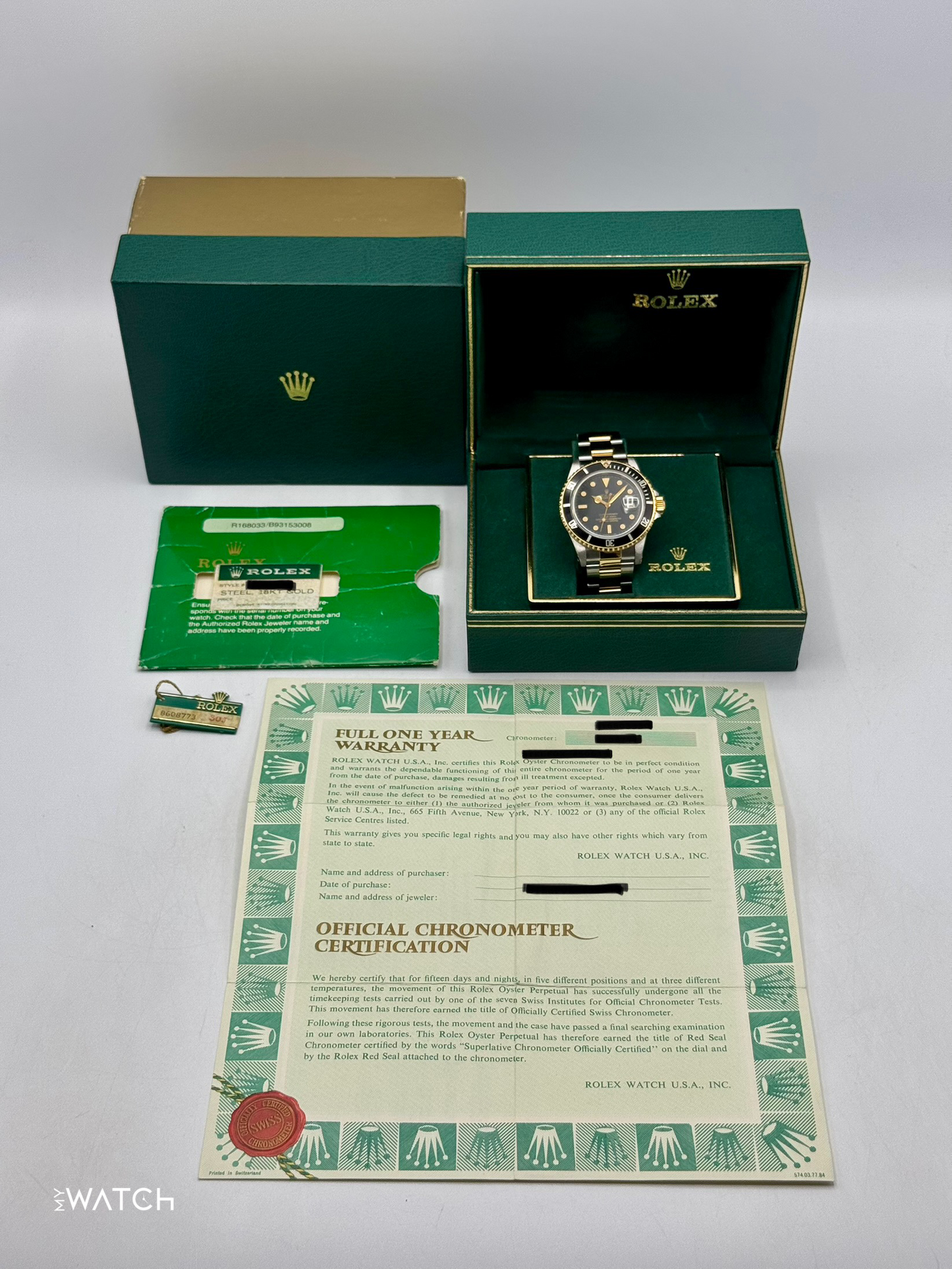 1984 Rolex Submariner 40mm 16803 Two-Tone Black Dial - MyWatchLLC