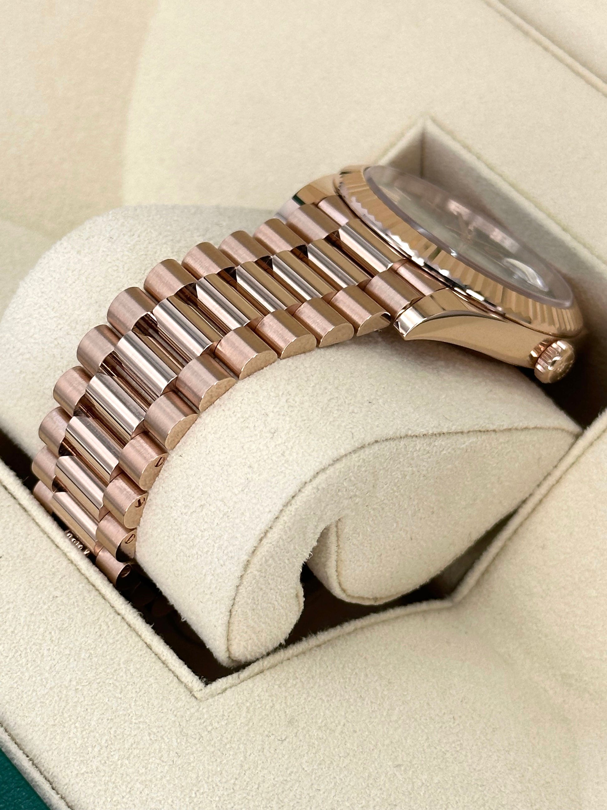 NEW 2024 Rolex Day-Date 40mm 228235 Presidential Rose Gold Olive Dial - MyWatchLLC