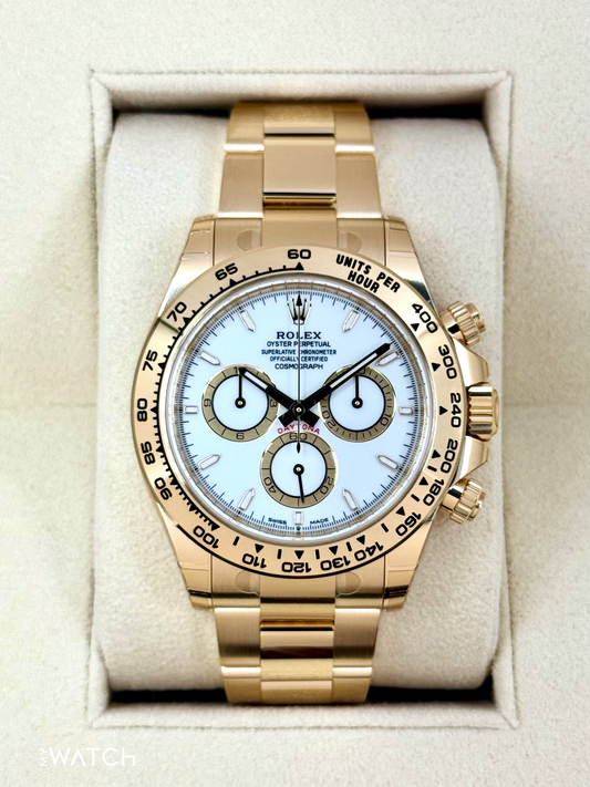 NEW 2025 Rolex Daytona 40mm 126508 18K Yellow Gold White Dial - MyWatchLLC