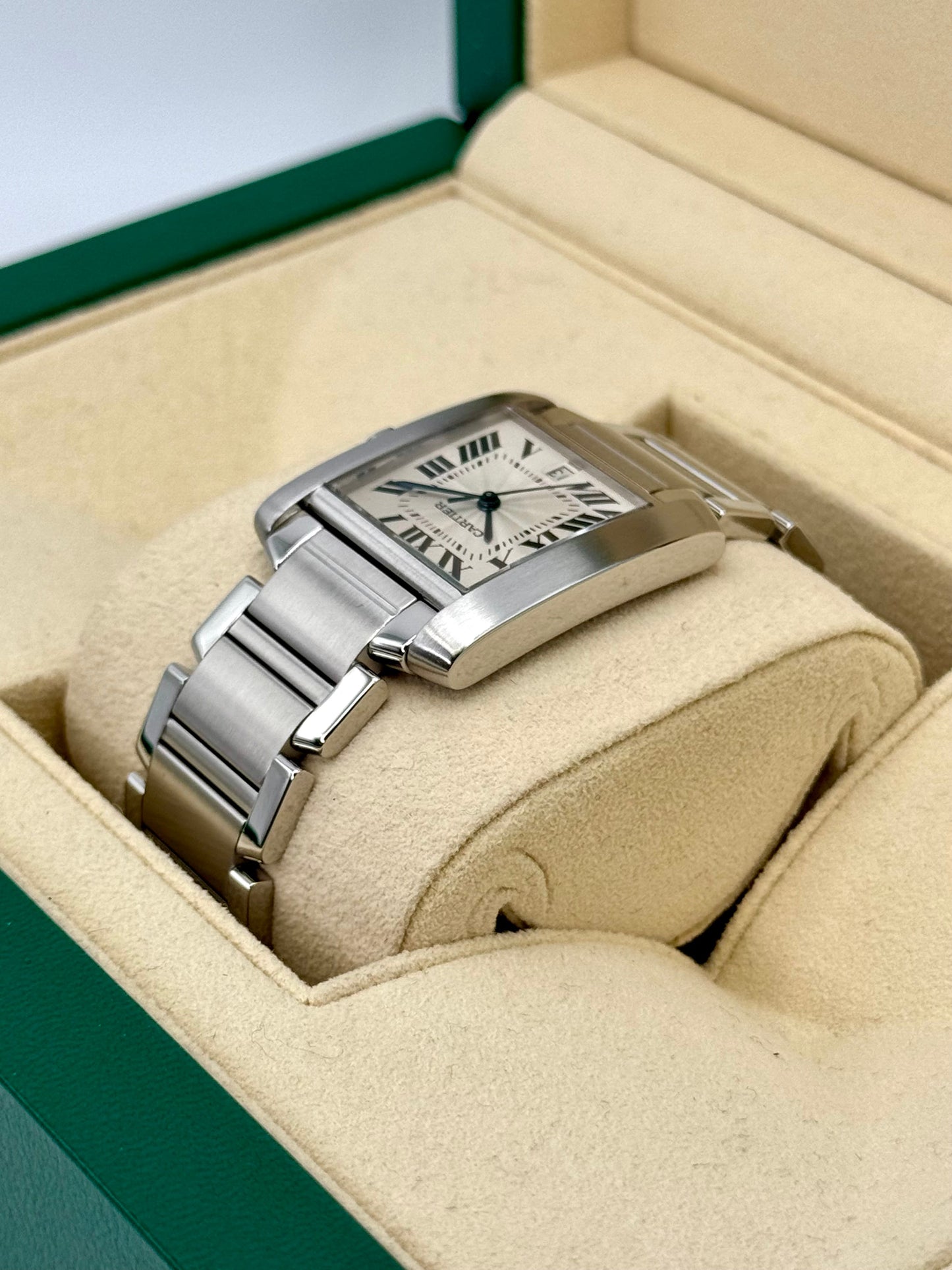 1999 Cartier Tank Francaise 28mm Stainless Steel White Dial - MyWatchLLC