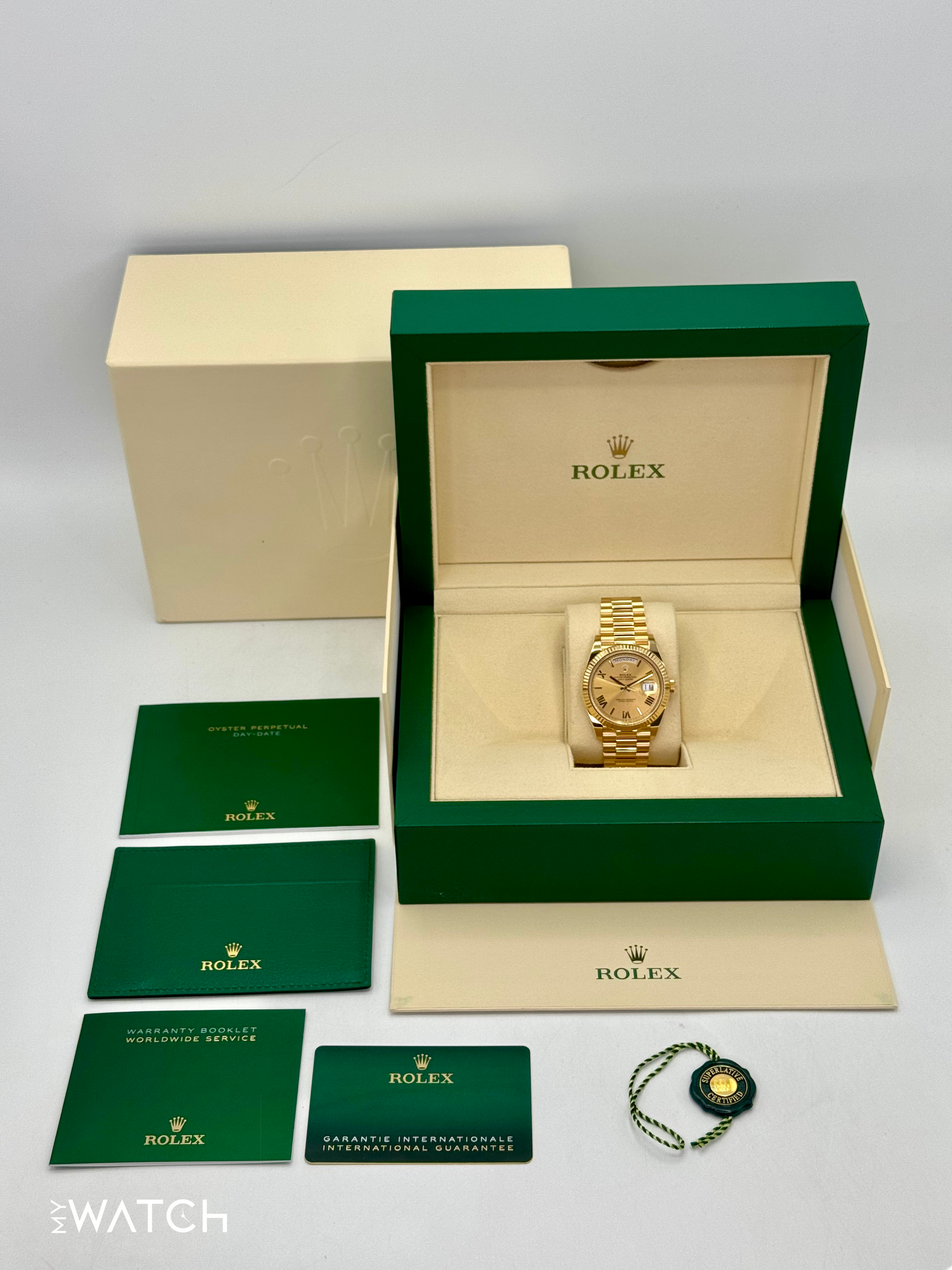 2022 Rolex Day-Date 40mm 228238 Presidential Champagne Dial - MyWatchLLC