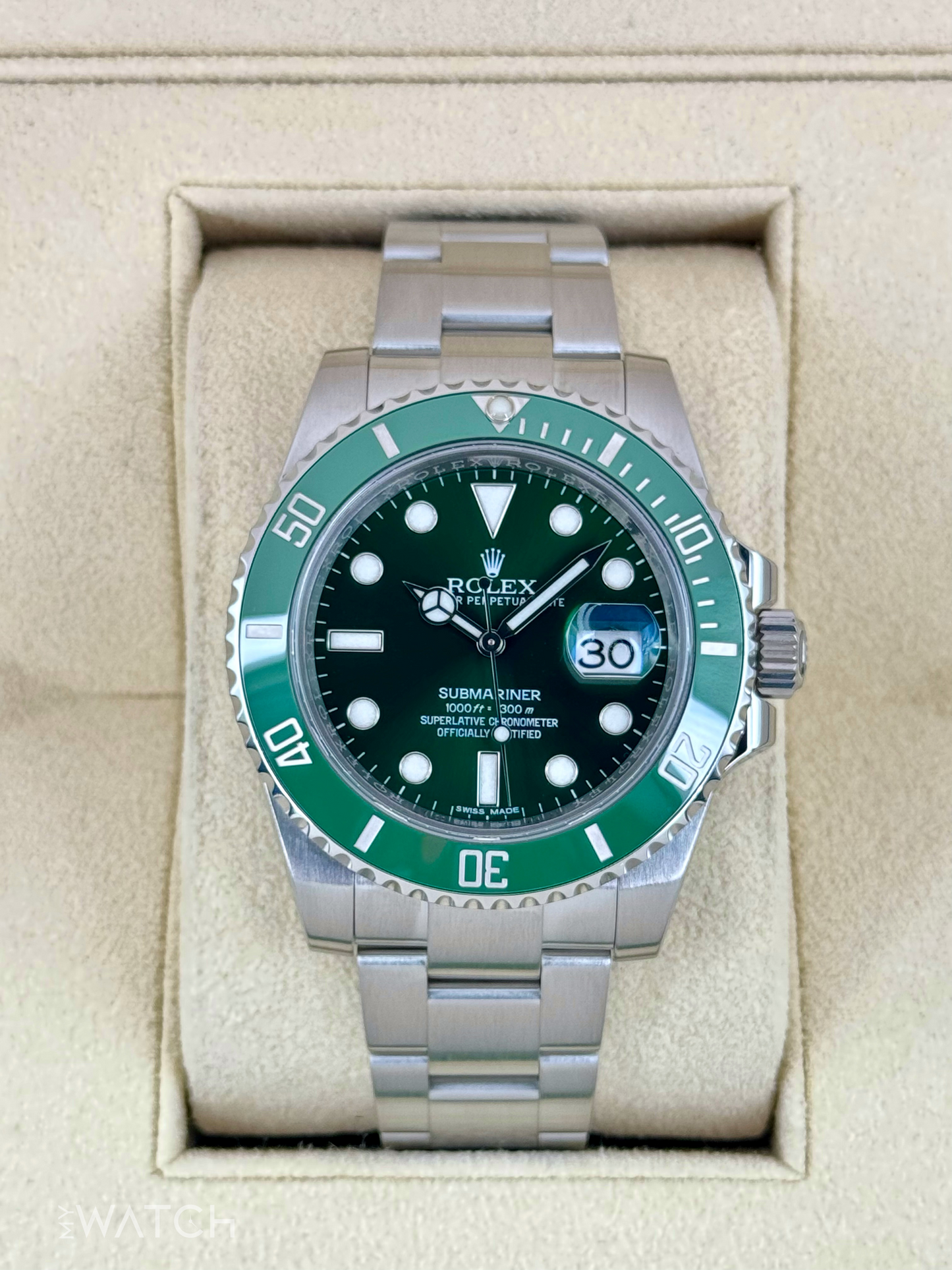 2015 Rolex Submariner “Hulkâ€?40mm 116610LV Green Dial - MyWatchLLC