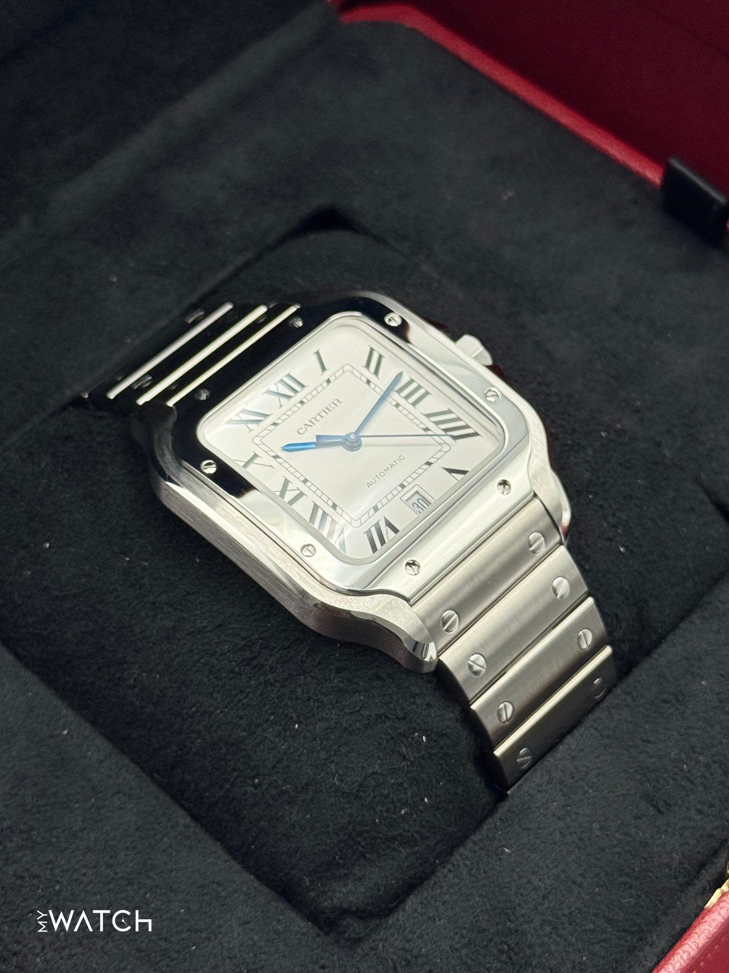 2023 Santos De Cartier 39.8mm WSSA0018 Stainless Steel White Dial - MyWatchLLC