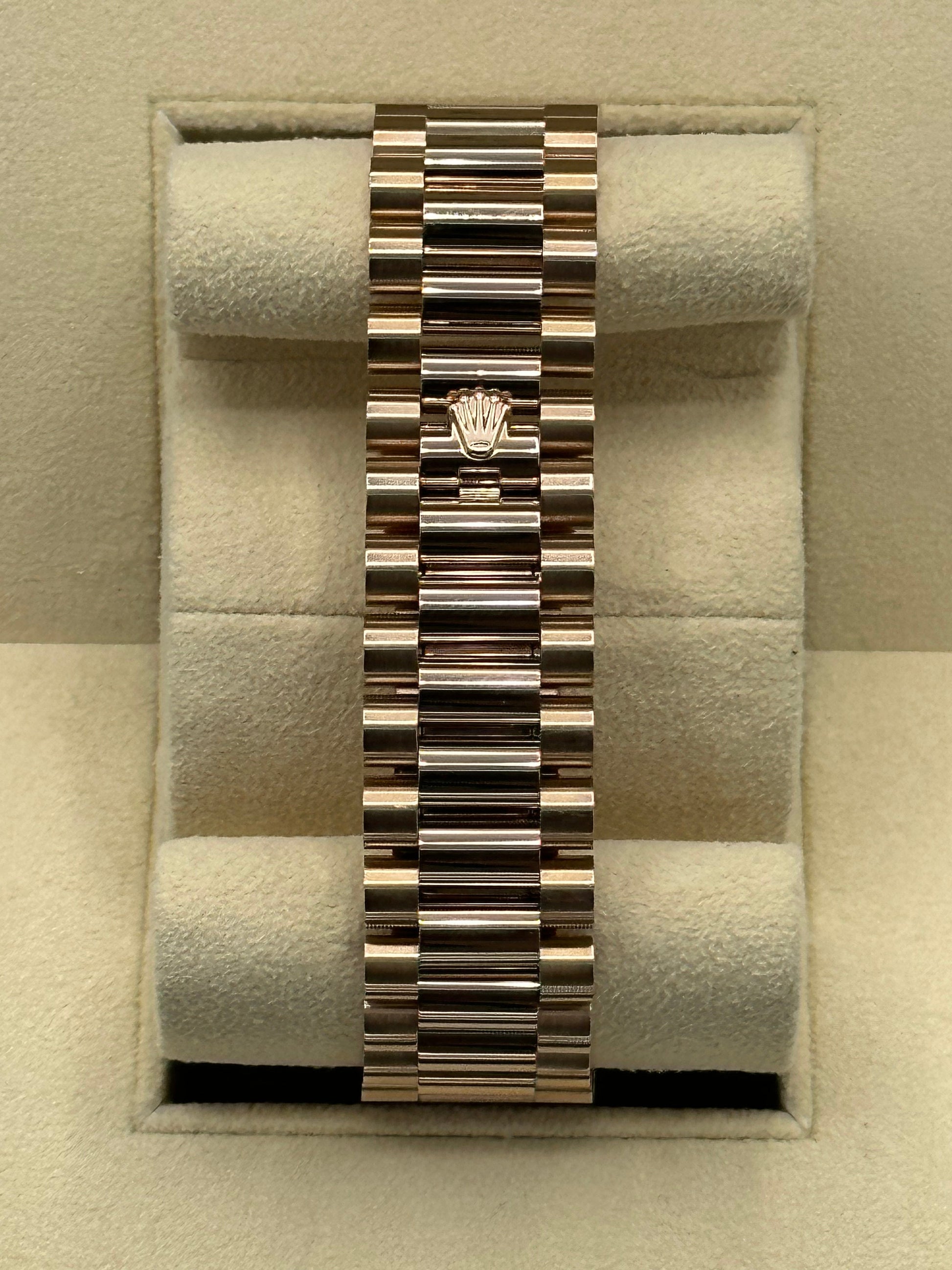 2021 Rolex Day-Date 40mm 228235 Rose Gold Sundust Roman Numeral Dial - MyWatchLLC