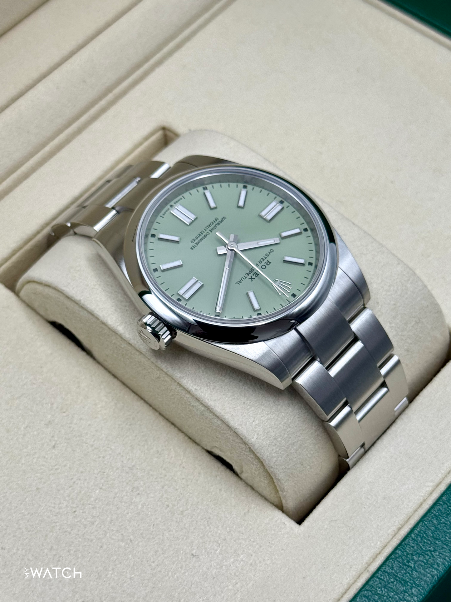 NEW 2025 Rolex Oyster Perpetual 41mm 134300 Pistachio Dial - MyWatchLLC