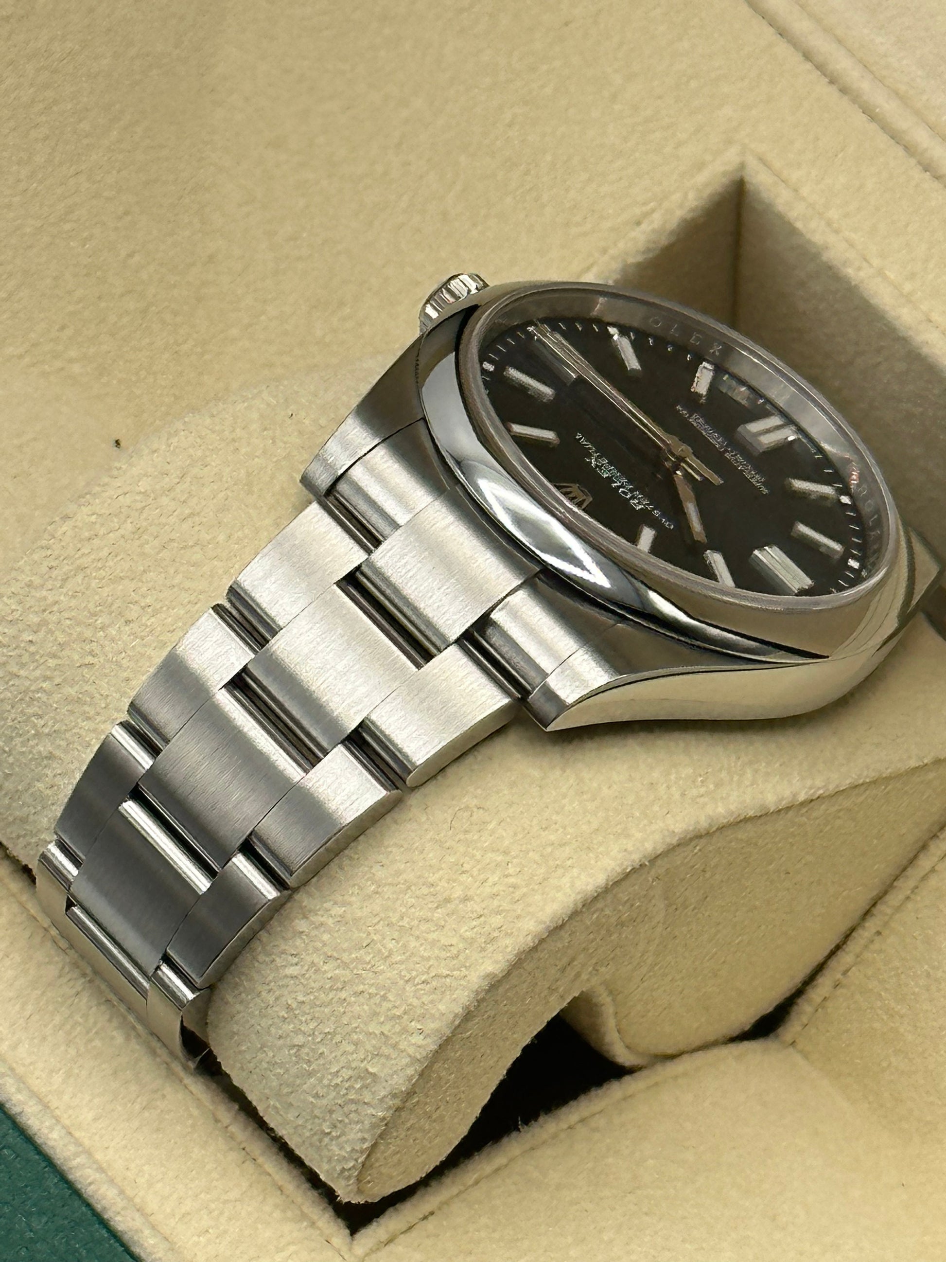 2022 Rolex Oyster Perpetual 41mm 124300 Stainless Steel Blue Stick Dial - MyWatchLLC