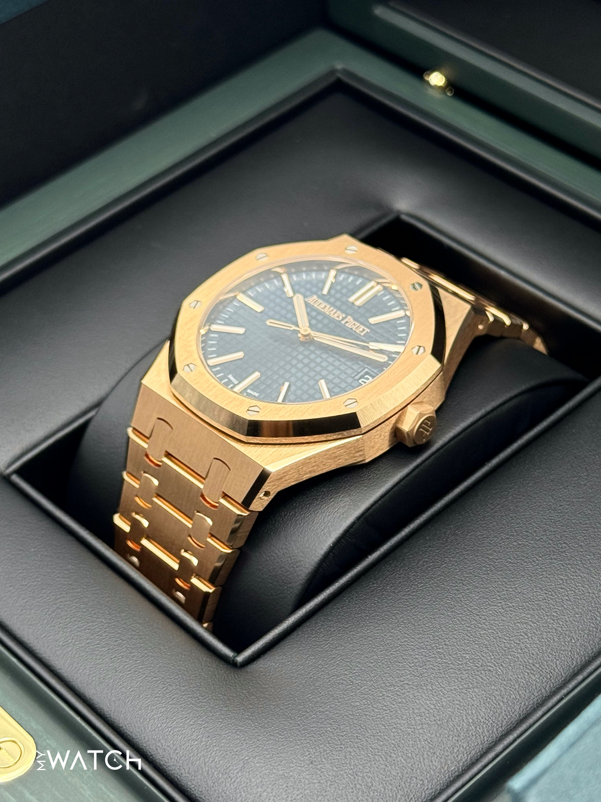 NEW 2025 Audemars Piguet Royal Oak 41mm 15510OR Rose Gold Blue Dial - MyWatchLLC