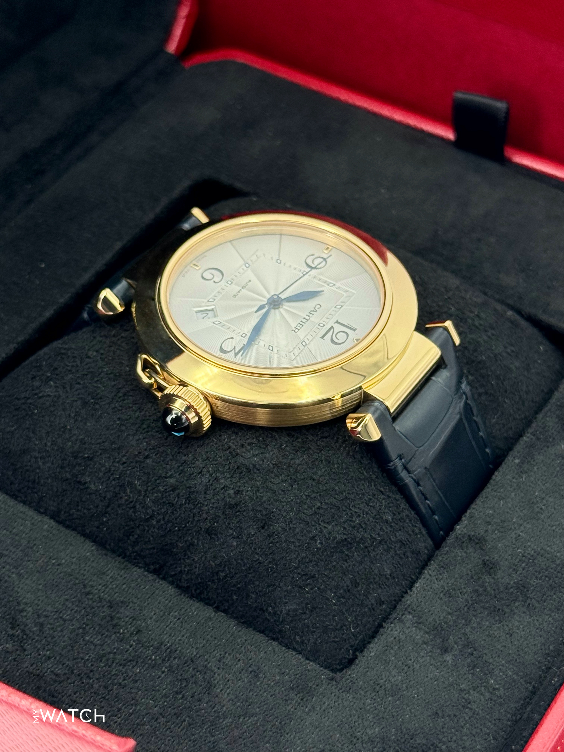 2023 Cartier Pasha 41mm WGPA0007 Yellow Gold Silver Dial - MyWatchLLC