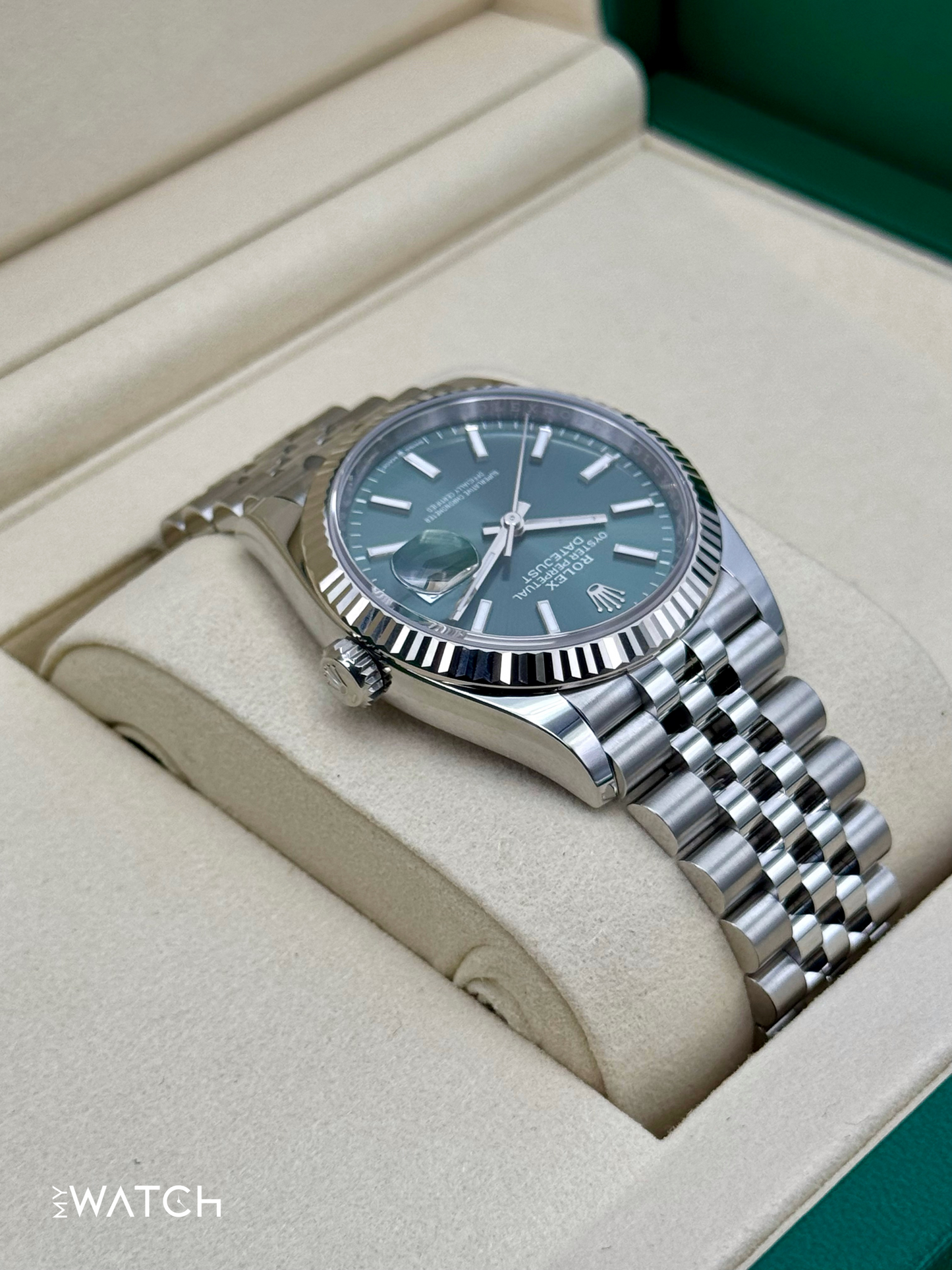 NEW 2025 Rolex Datejust 36mm 126234 Jubilee Green Dial - MyWatchLLC