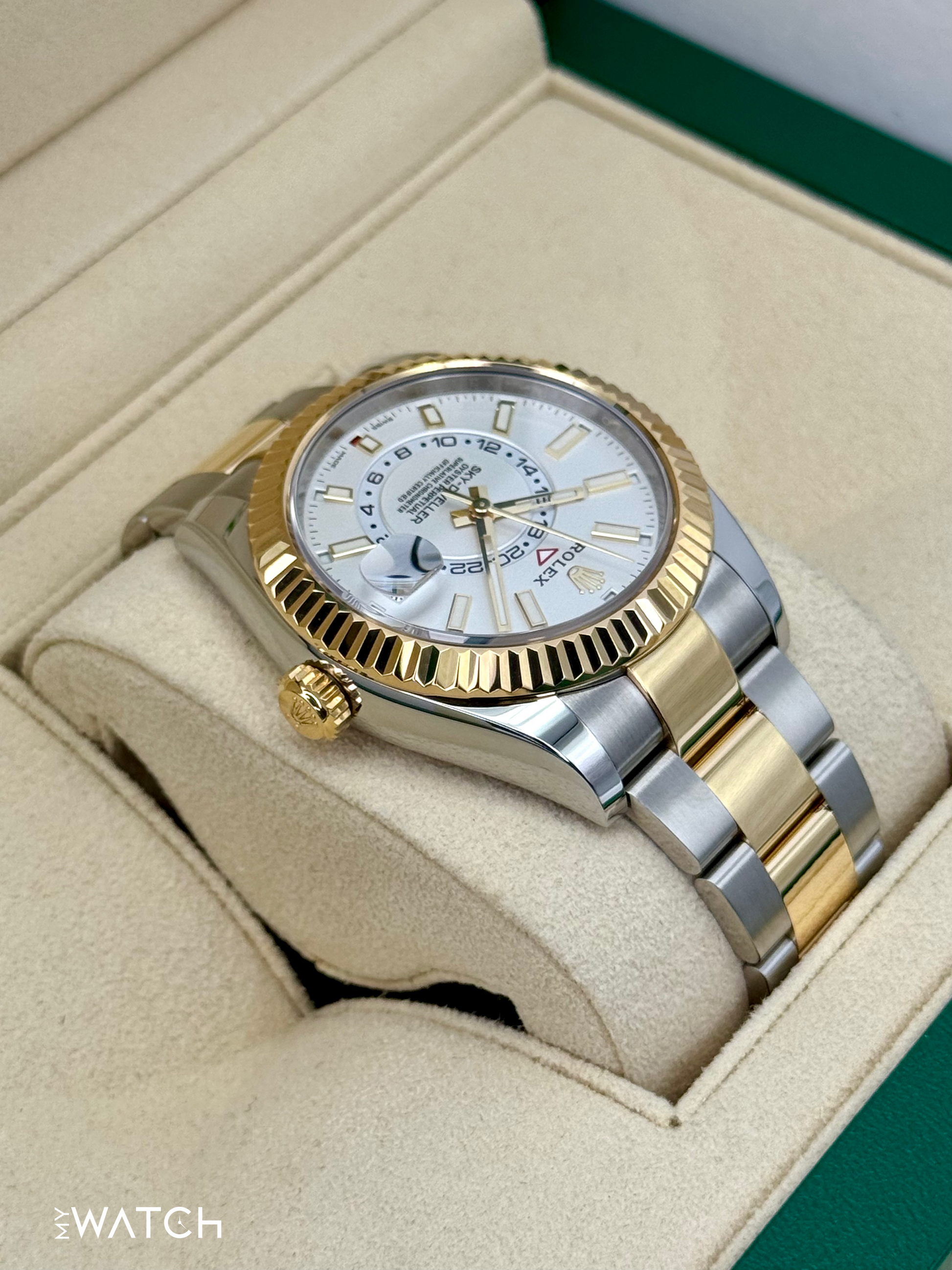 2022 Rolex Sky-Dweller 42mm 326933 Two-Tone Oyster White Dial - MyWatchLLC