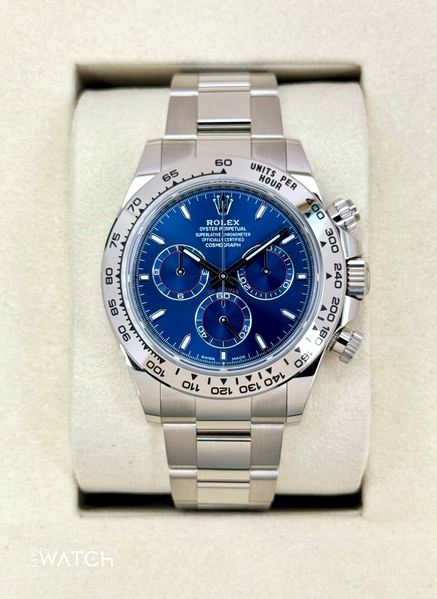 NEW 2025 Rolex Daytona 40mm 126509 White Gold Blue Dial - MyWatchLLC