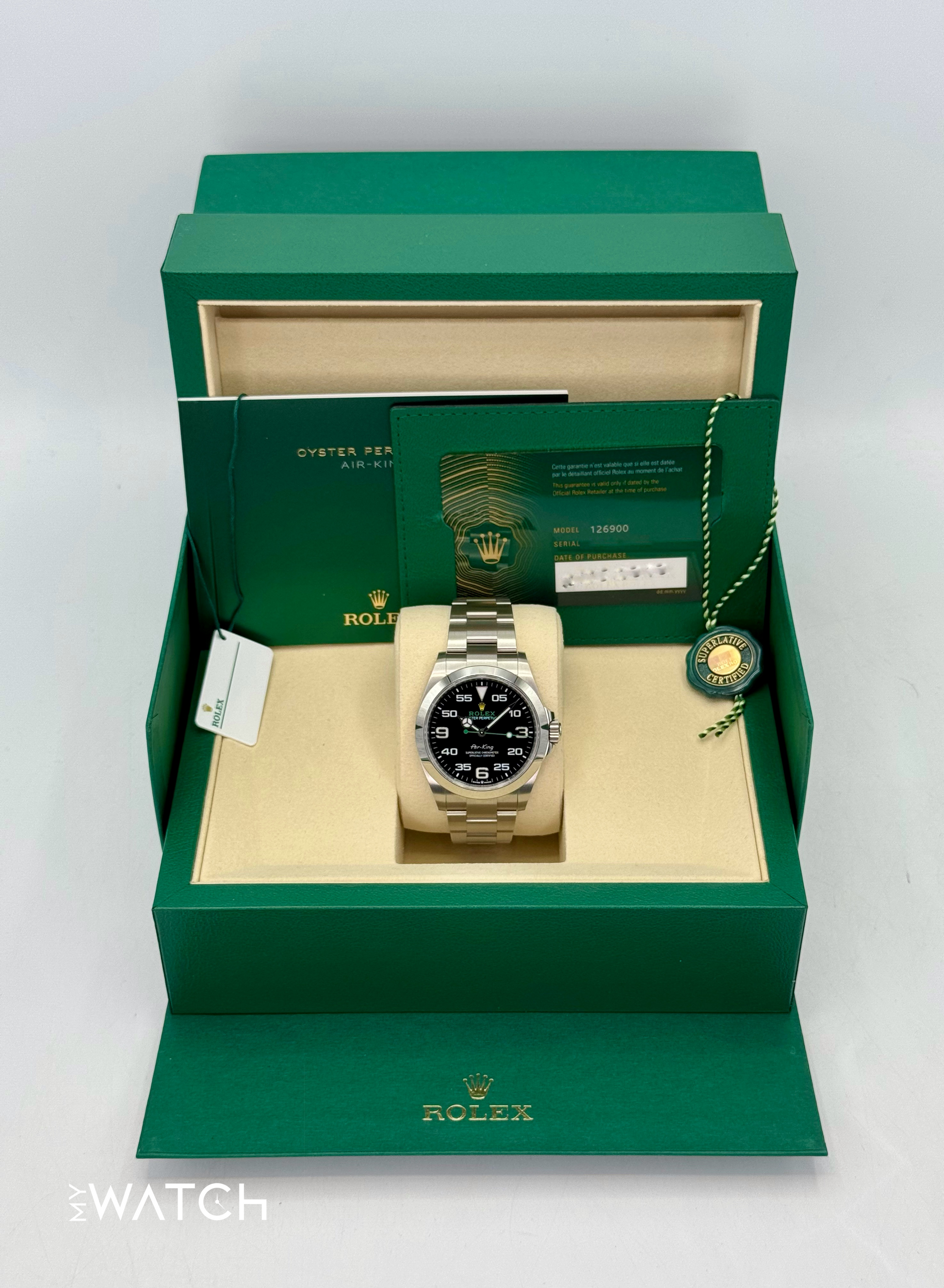 2025 Rolex Air-King 40mm 126900 Stainless Steel Black Dial - MyWatchLLC