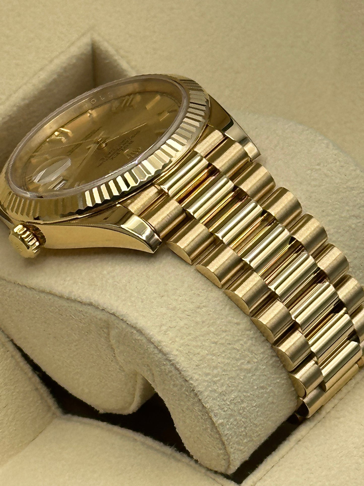 2019 Rolex Day-Date 40mm 228238 YG Champagne Roman Numeral Dial - MyWatchLLC