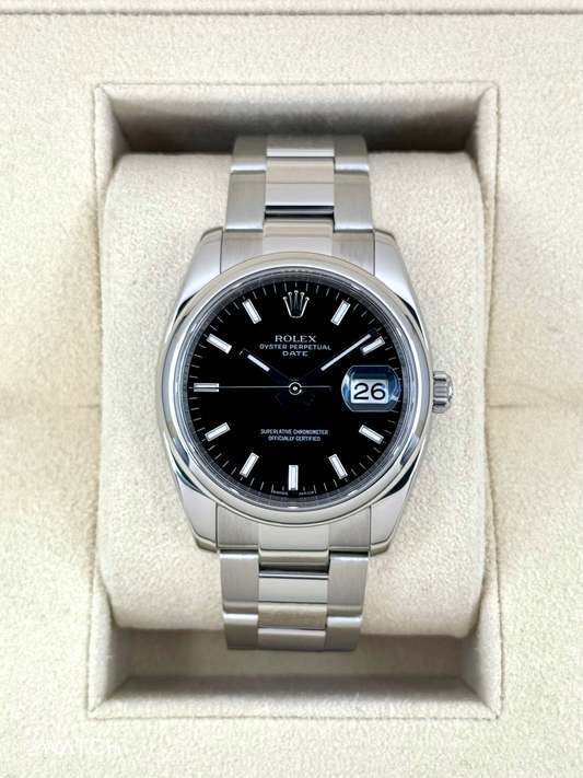 2024 CPO Rolex Oyster Perpetual Date 34mm 115200 Black Dial - MyWatchLLC