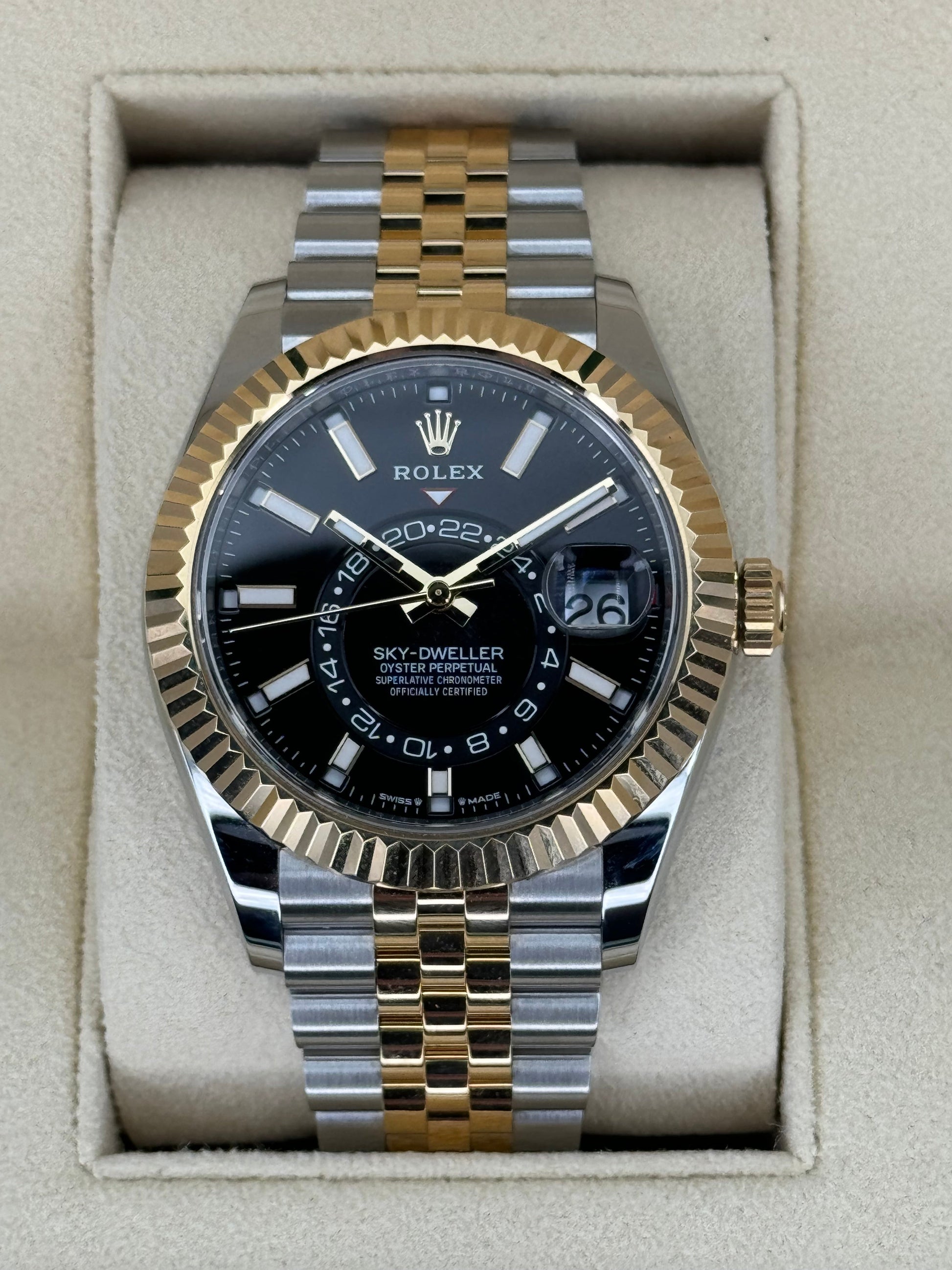 2023 Rolex Sky-Dweller 42mm 336933 Two-Tone Jubilee Black Dial - MyWatchLLC
