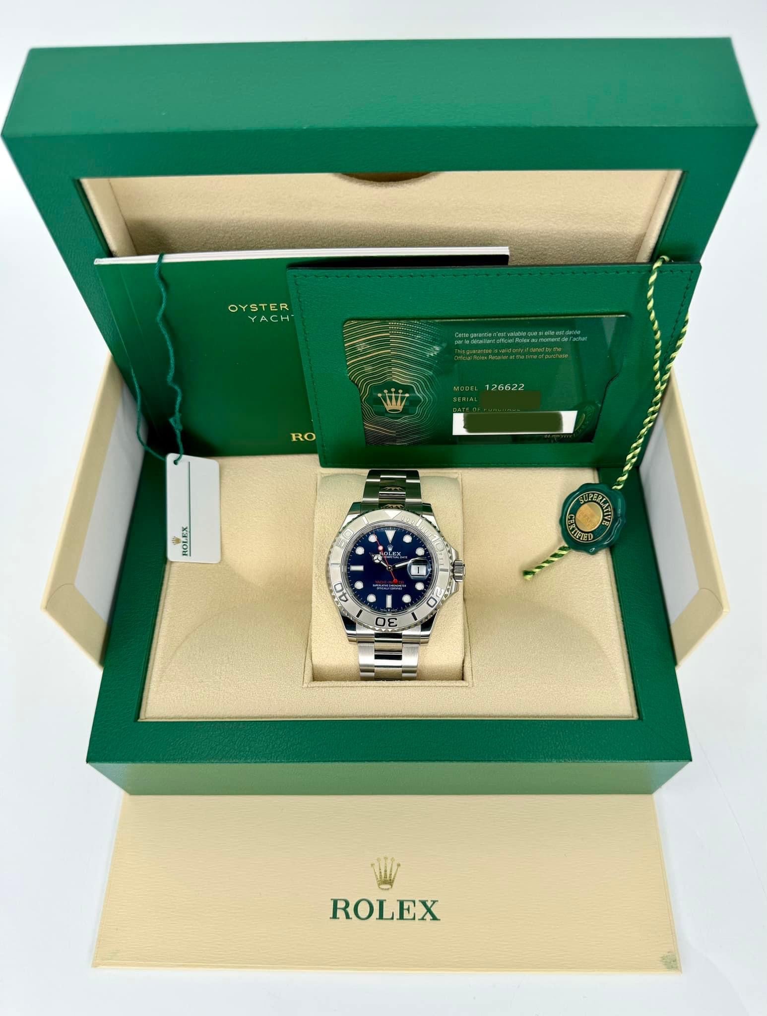 NEW 2023 Rolex Yacht-Master 40mm 126622 Stainless Steel Blue Dial - MyWatchLLC